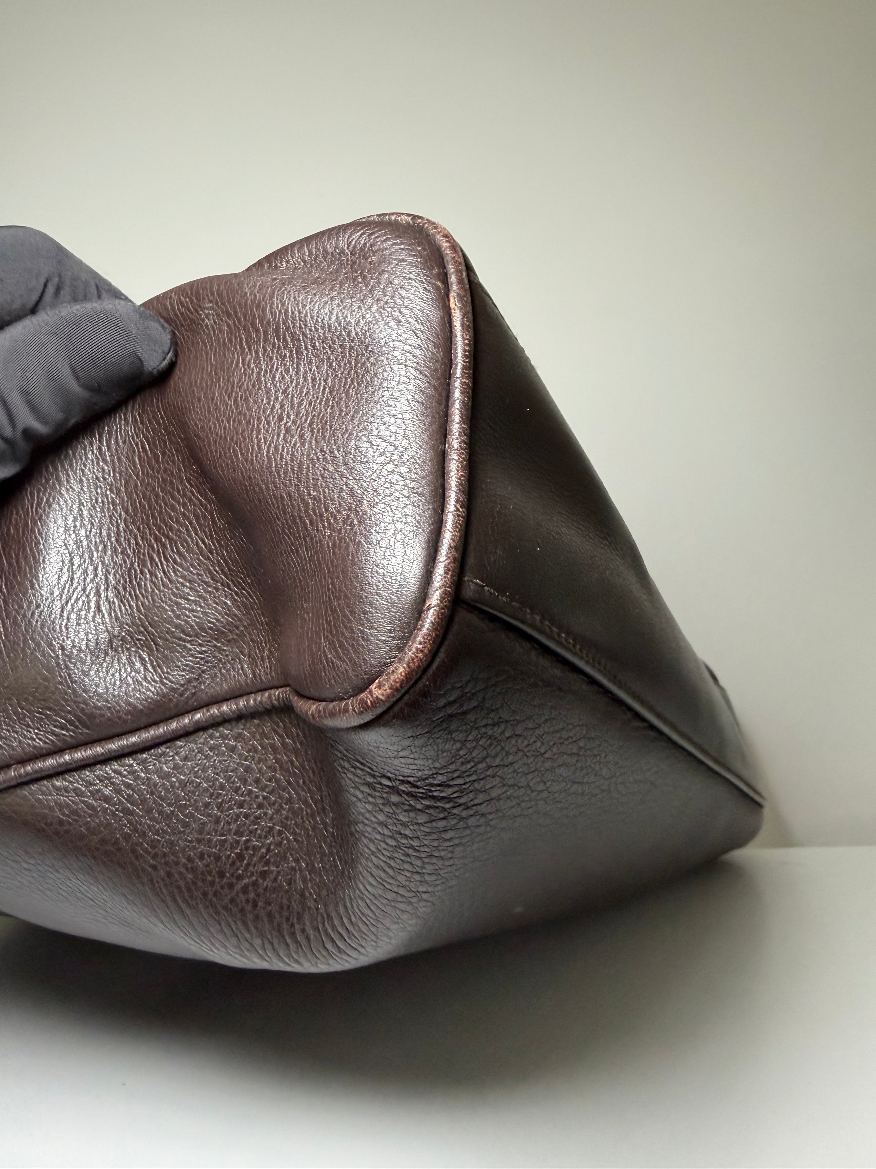 Borsa Christian Dior Vintage in Pelle Marrone