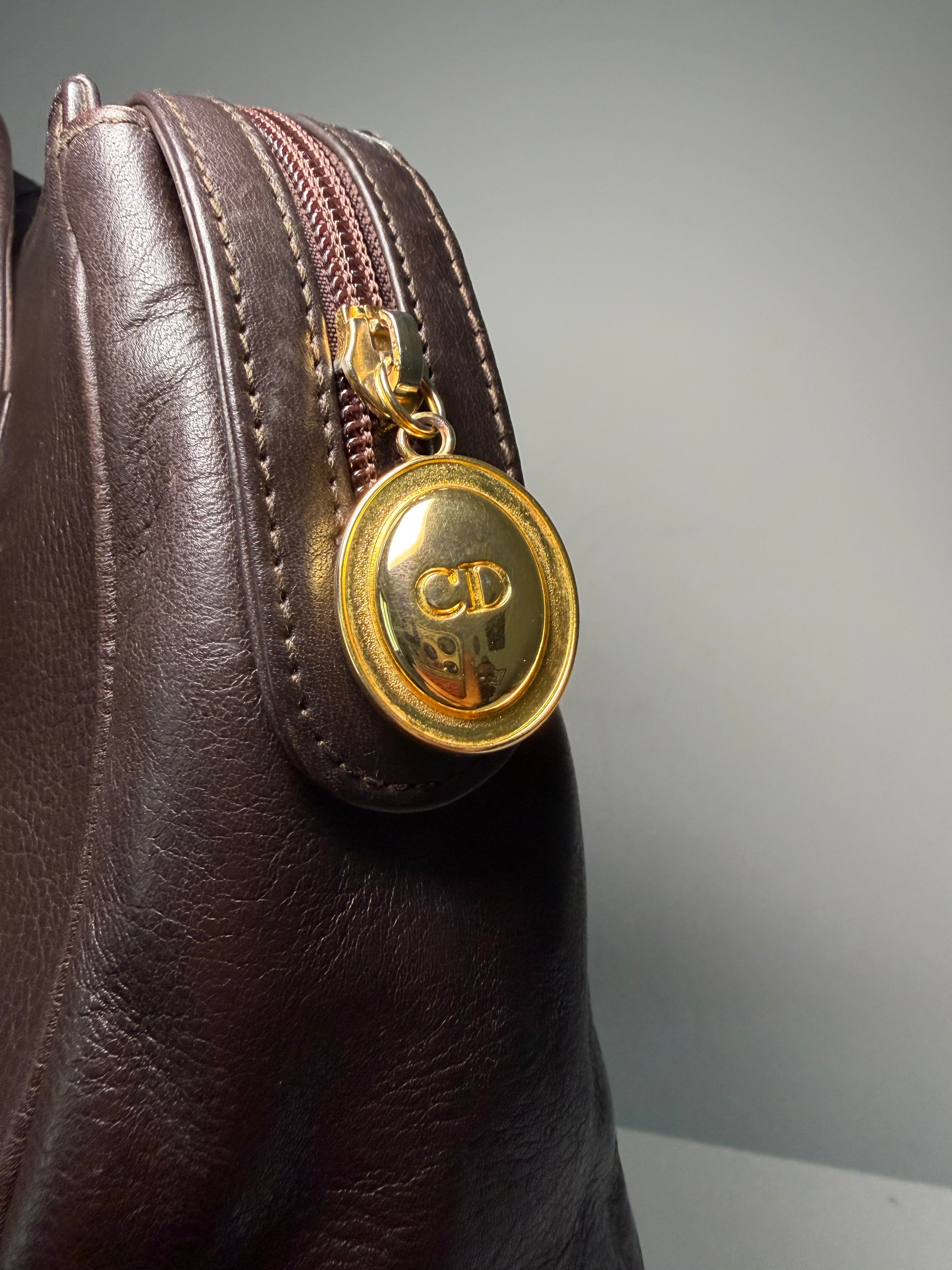 Borsa Christian Dior Vintage in Pelle Marrone