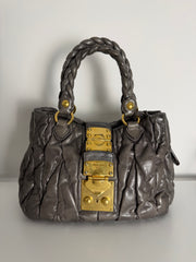 Borsa Miu Miu Matelassé 2 Way in Pelle Grigia