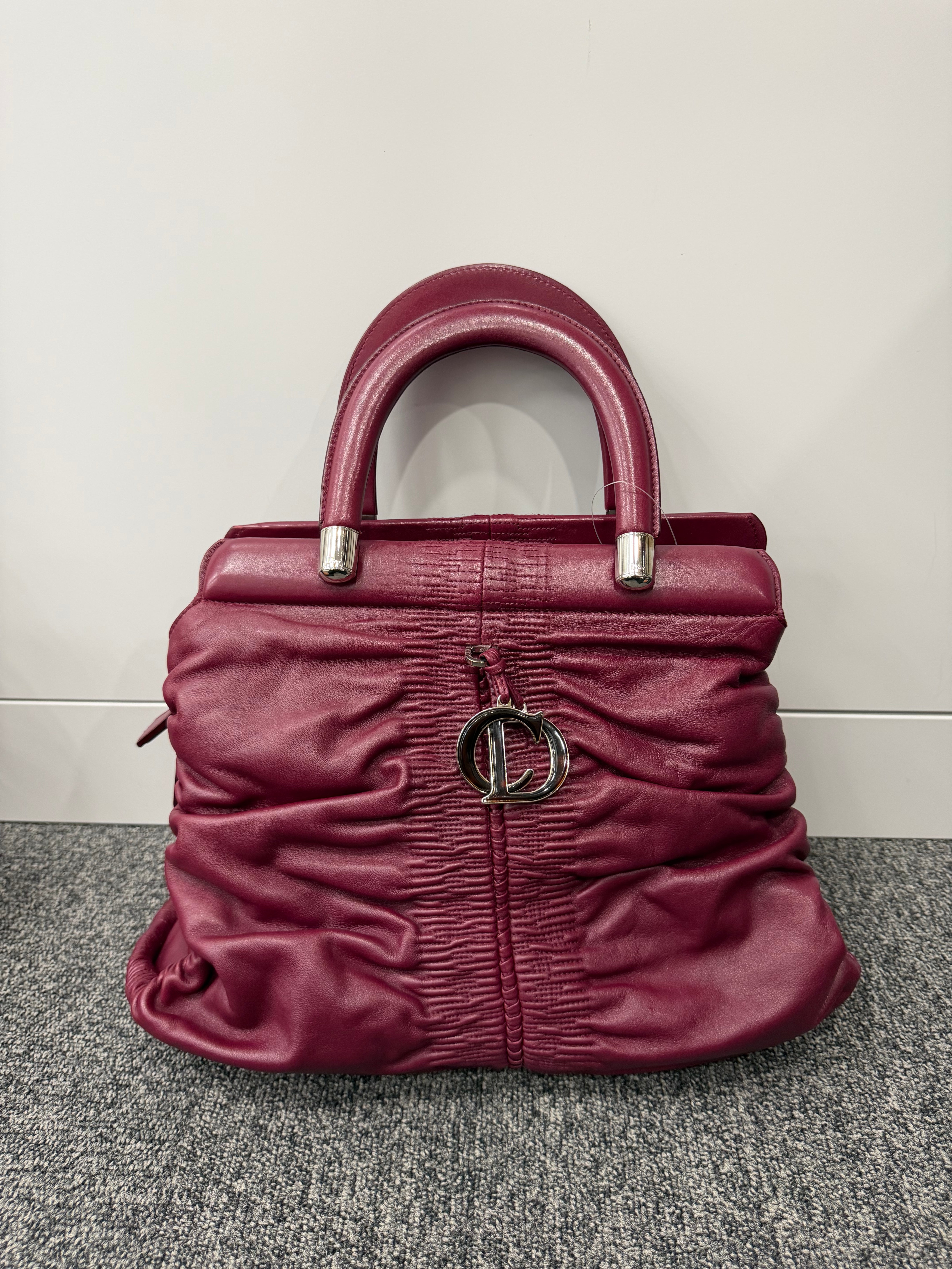 Borsa Christian Dior Karenina in Pelle Bordeaux