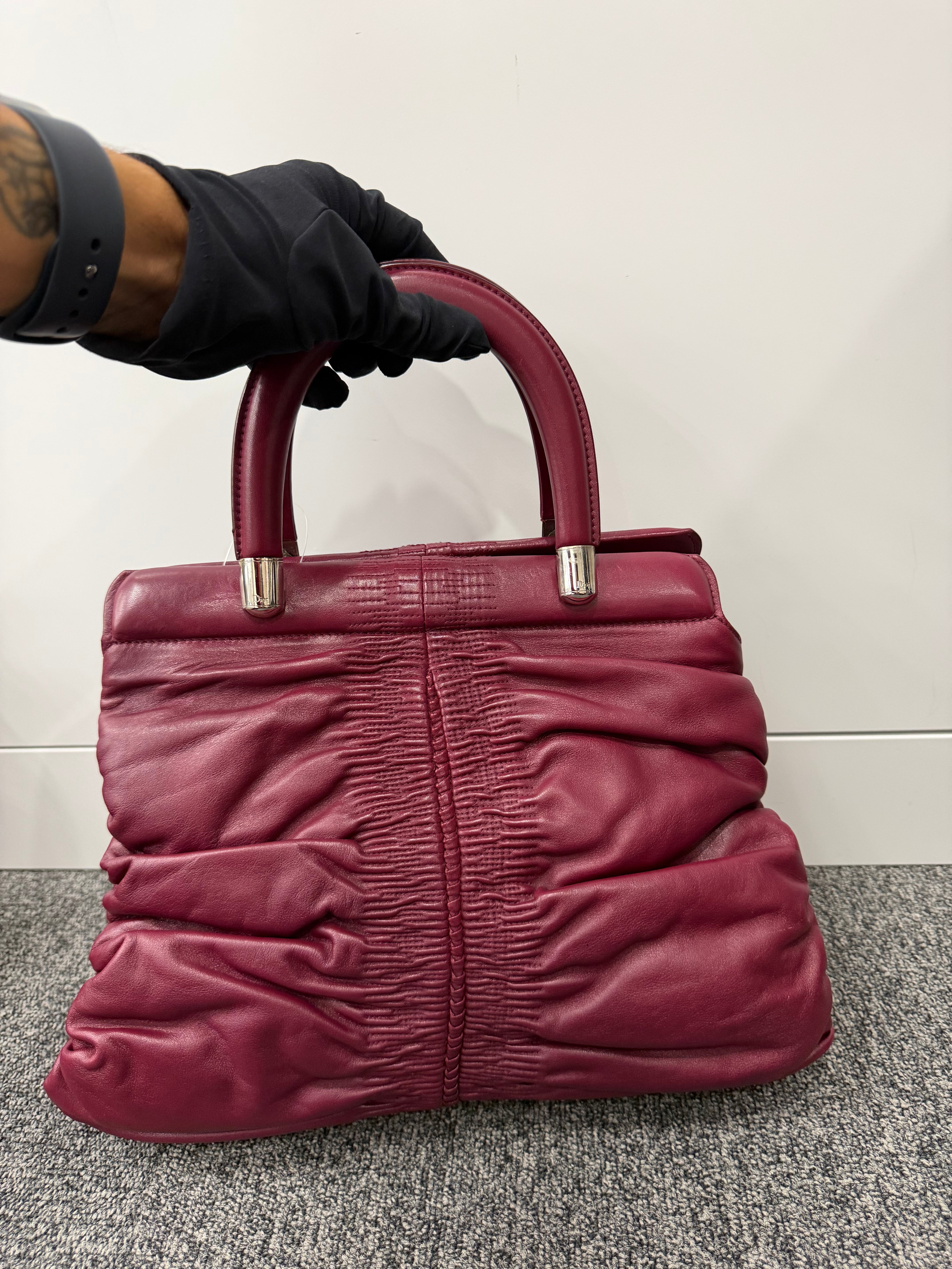 Borsa Christian Dior Karenina in Pelle Bordeaux
