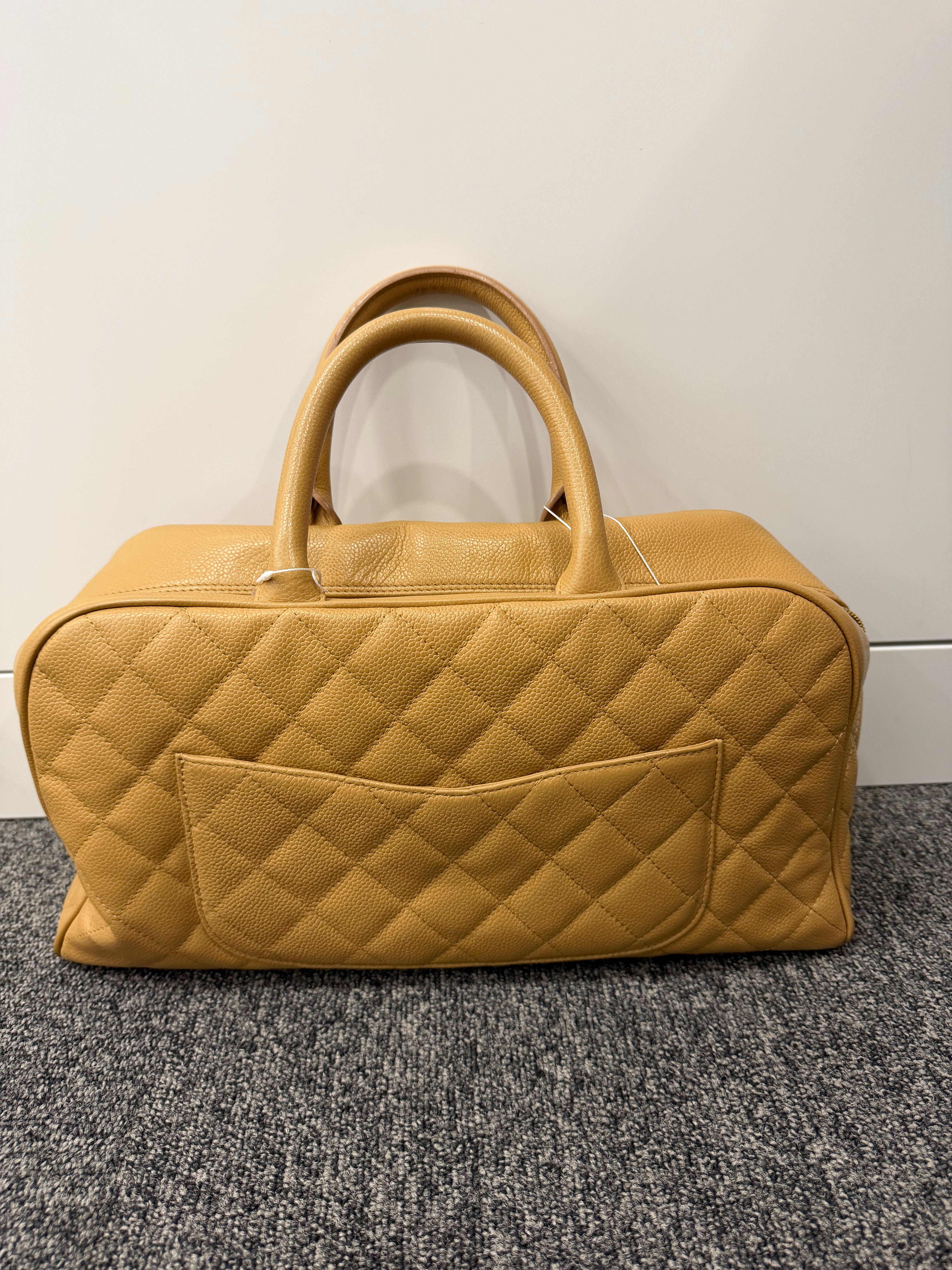 Borsa Bowling Chanel Vintage in Pelle Caviar Beige
