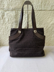 Borsa Tote Bvlgari Logomania in Tela Marrone