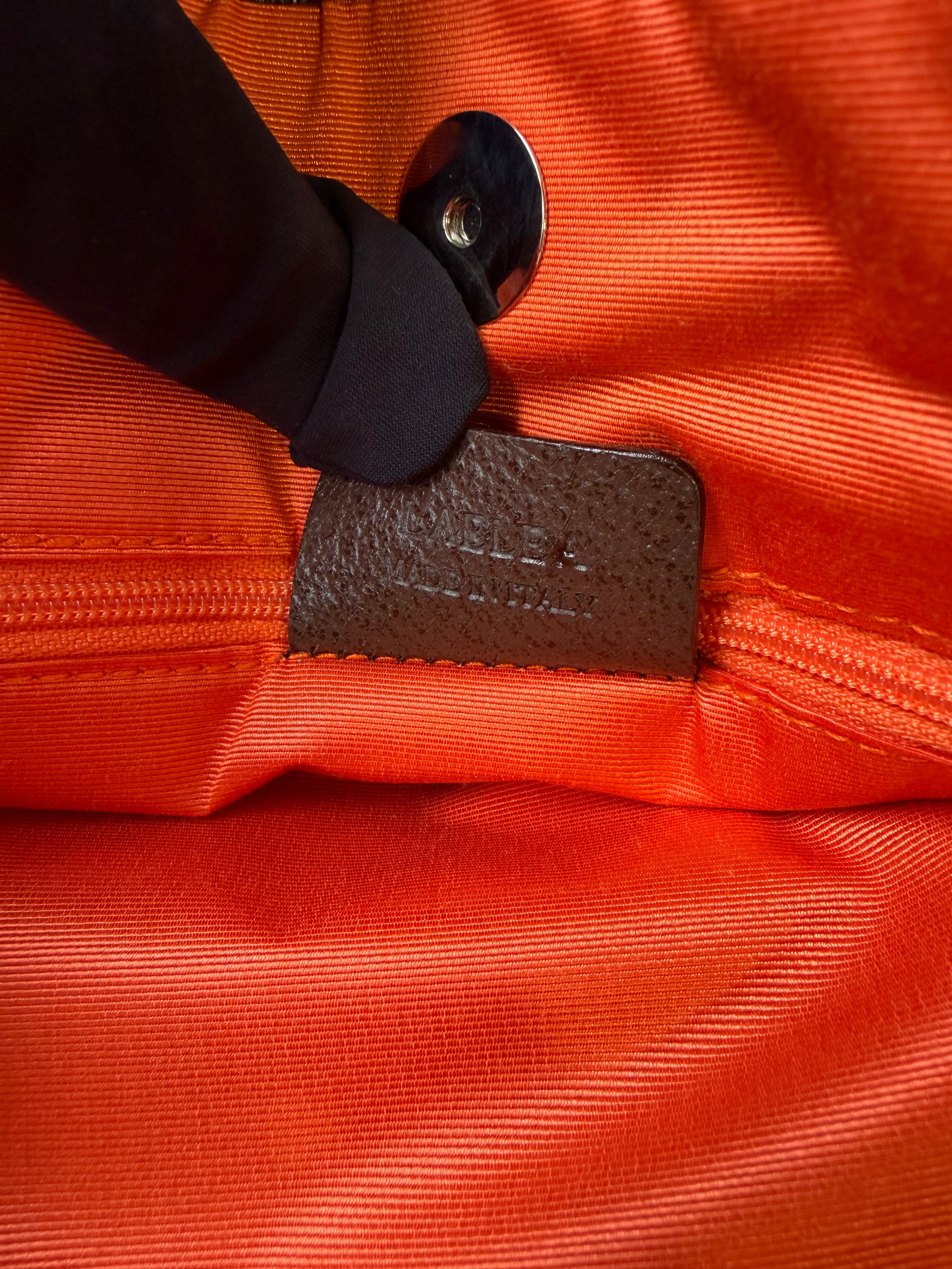 Borsa Tote Bvlgari Logomania in Tela Marrone