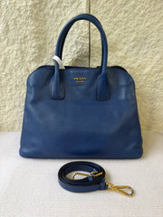 Borsa Prada Promenade in Pelle Saffiano Blu