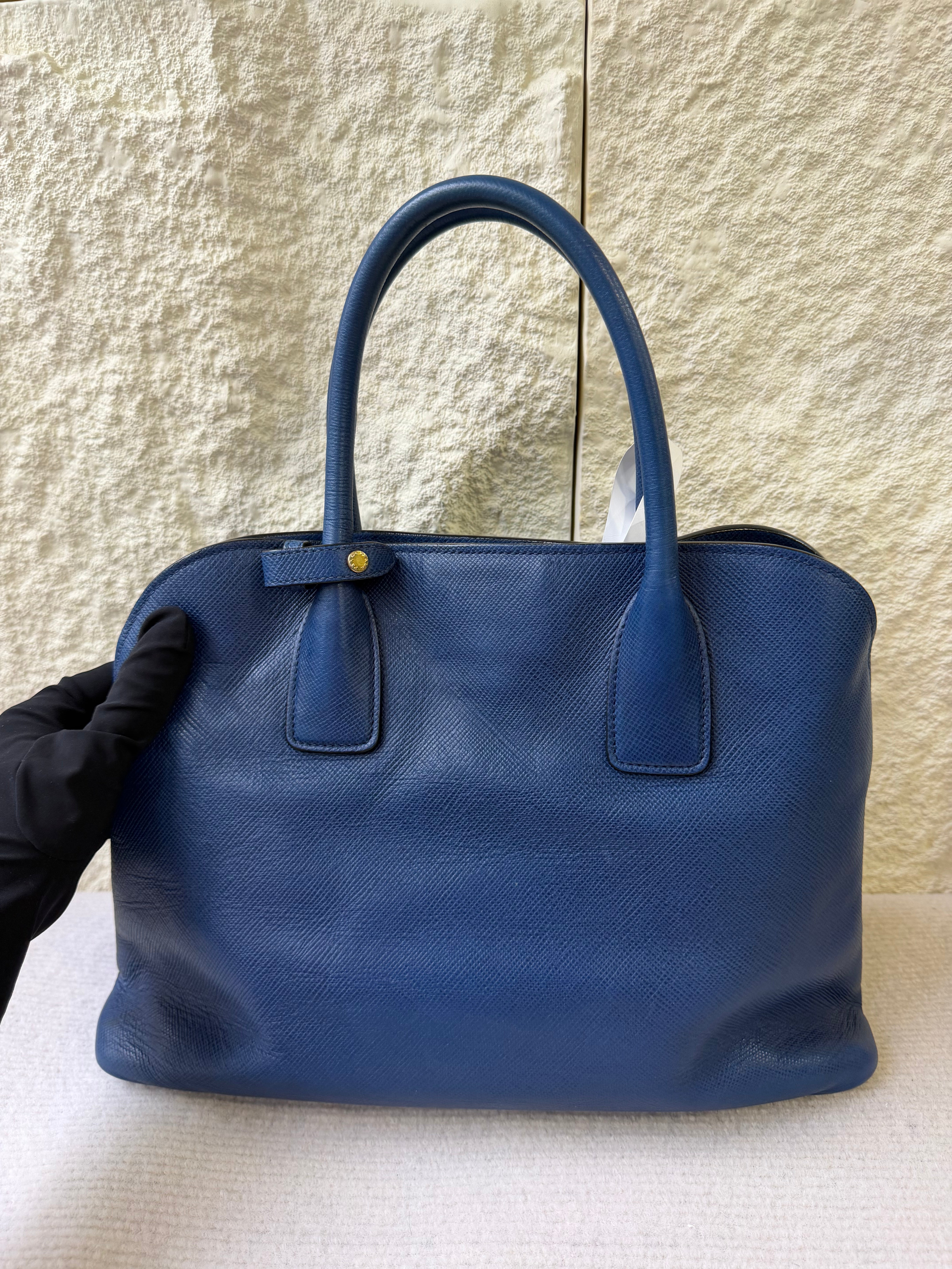 Borsa Prada Promenade in Pelle Saffiano Blu