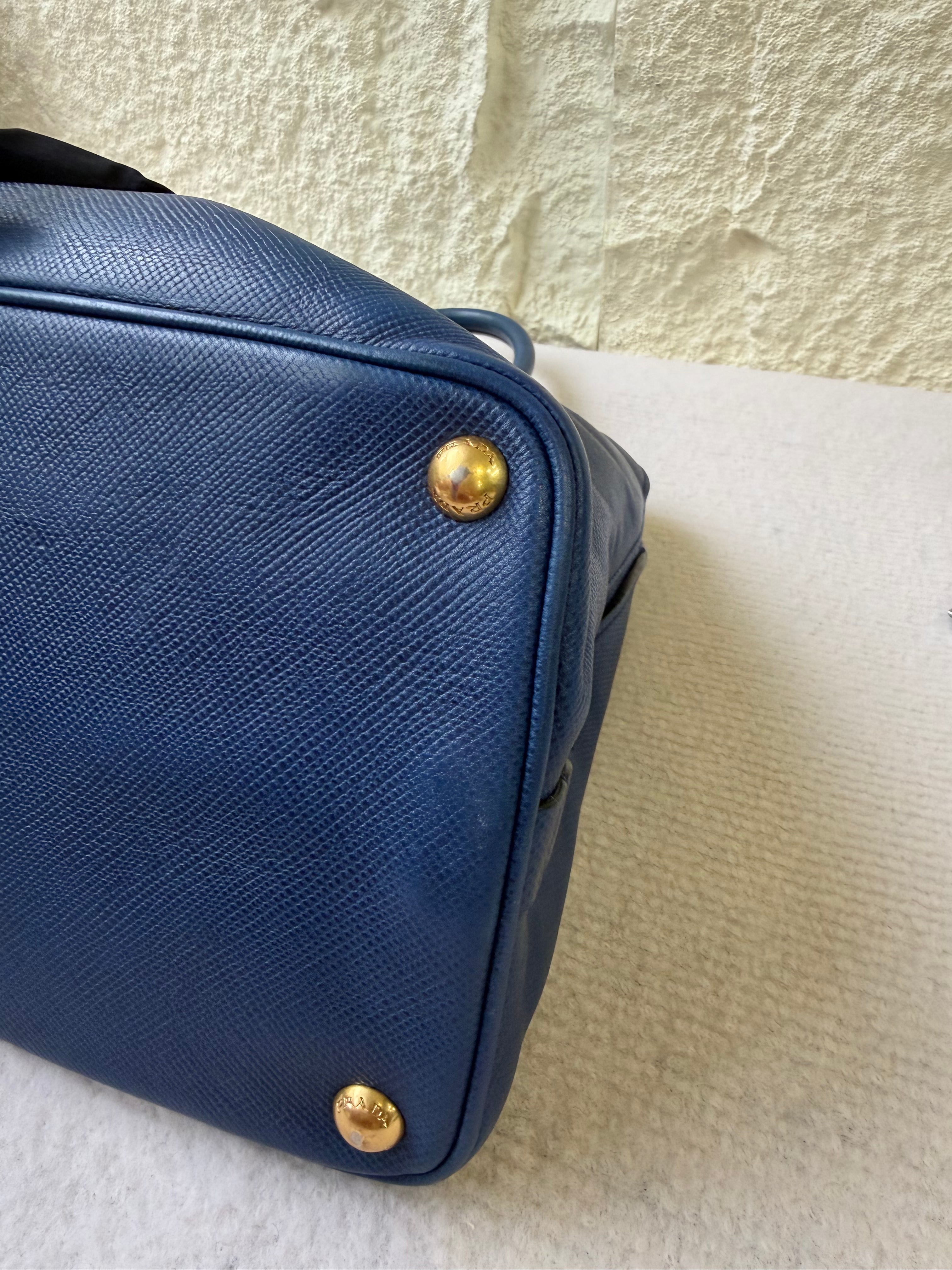 Borsa Prada Promenade in Pelle Saffiano Blu