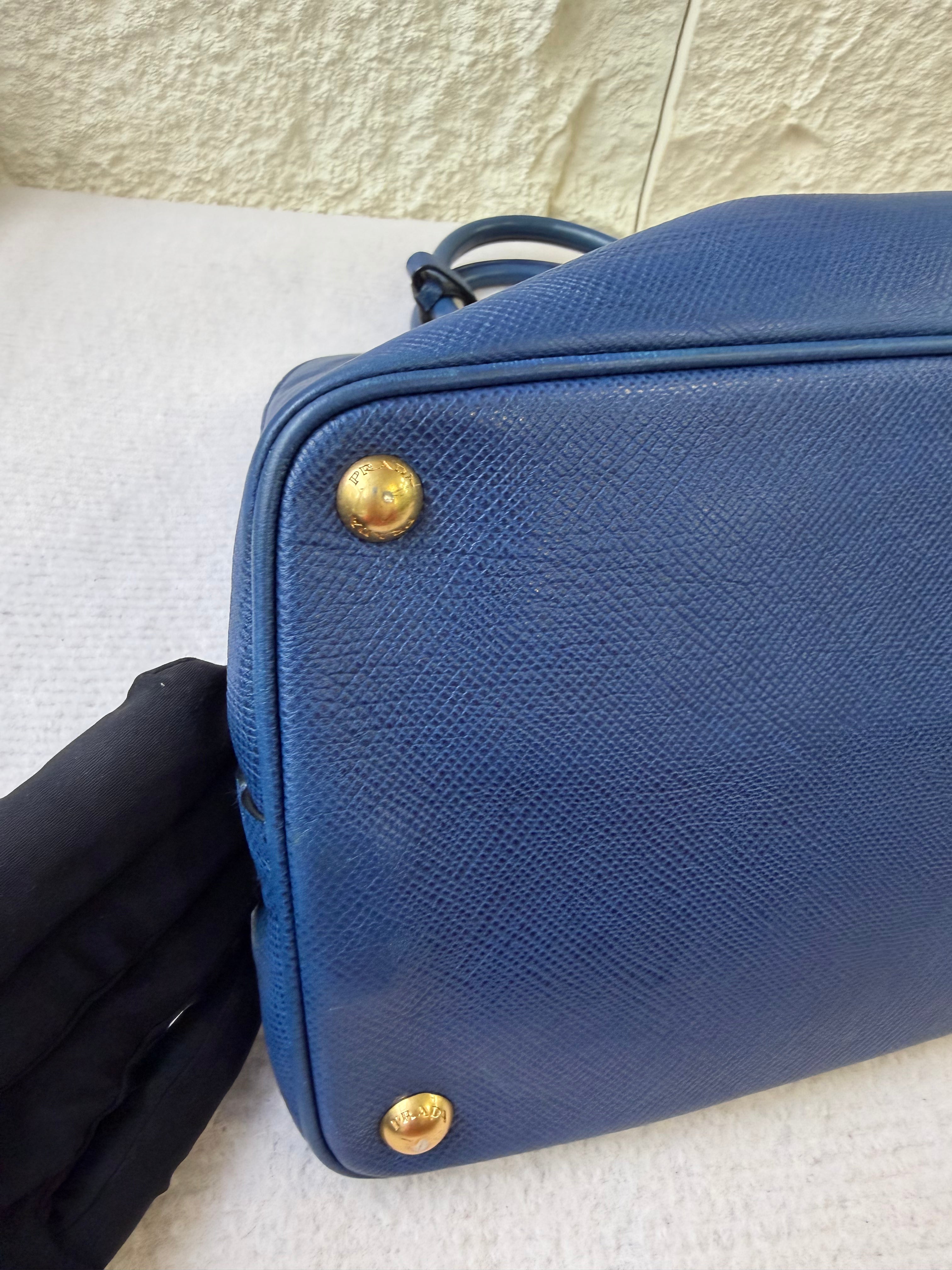 Borsa Prada Promenade in Pelle Saffiano Blu