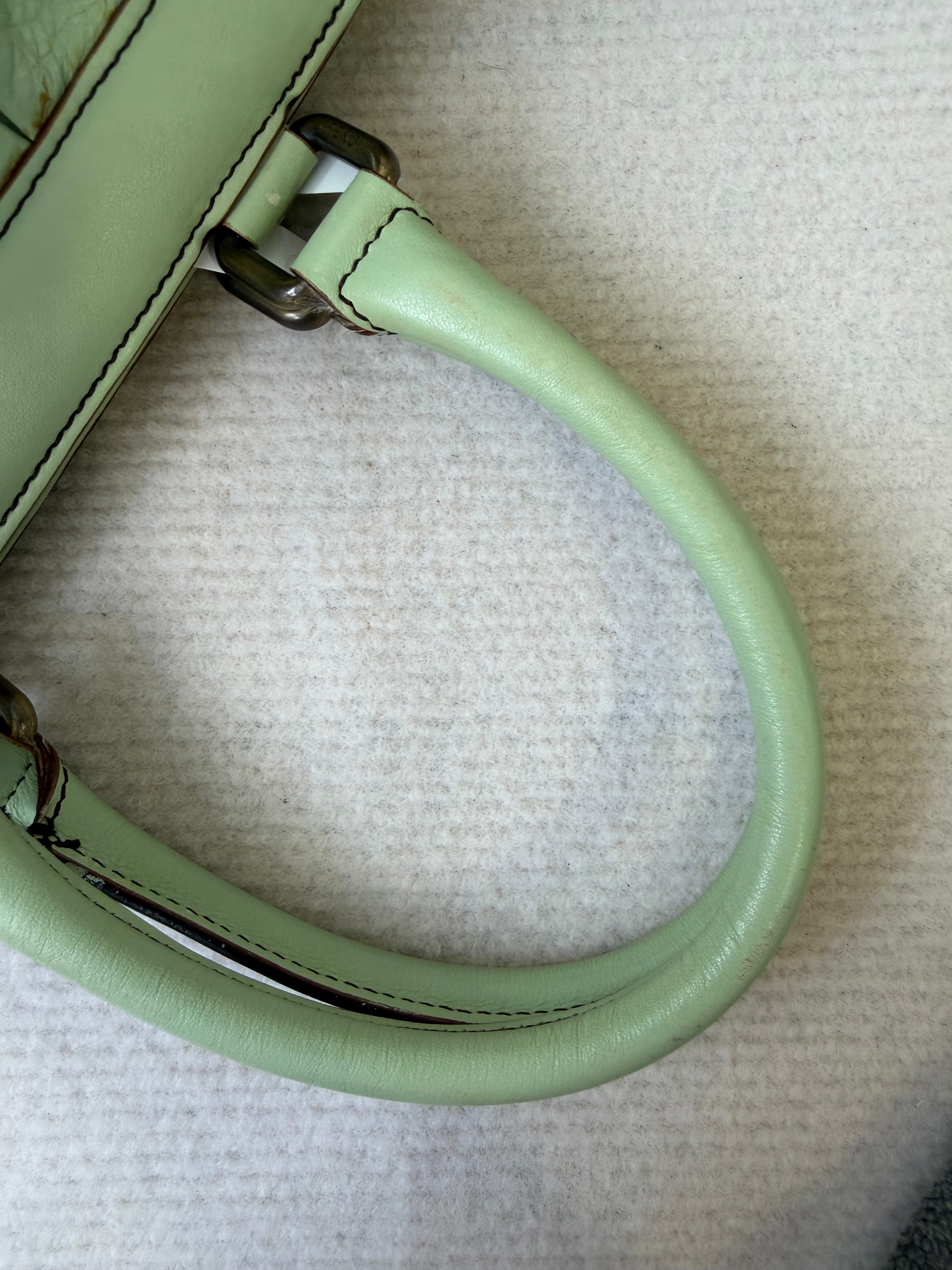 Borsa Tote in Pelle Verde Salvia di Fendi