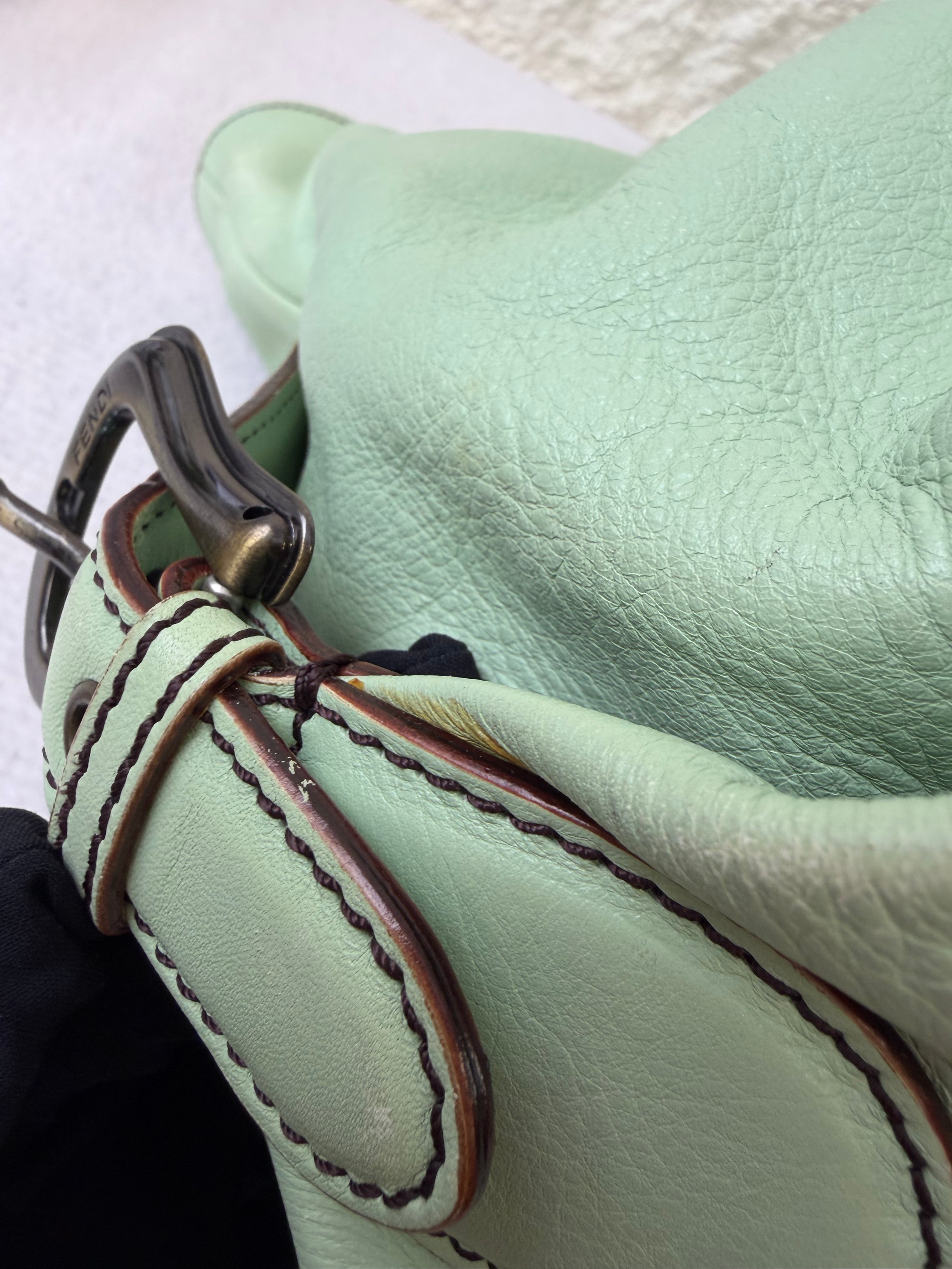 Borsa Tote in Pelle Verde Salvia di Fendi