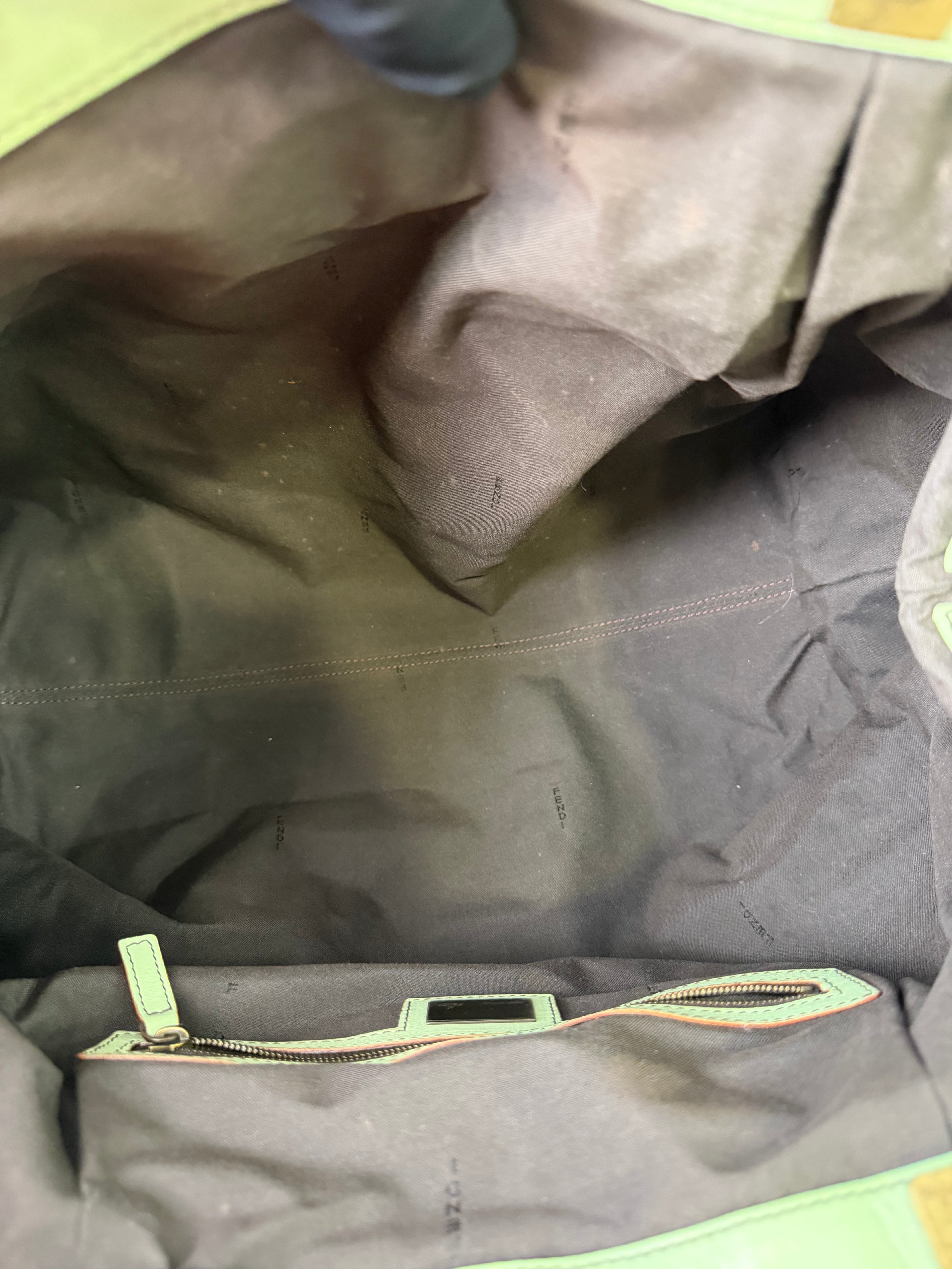 Borsa Tote in Pelle Verde Salvia di Fendi