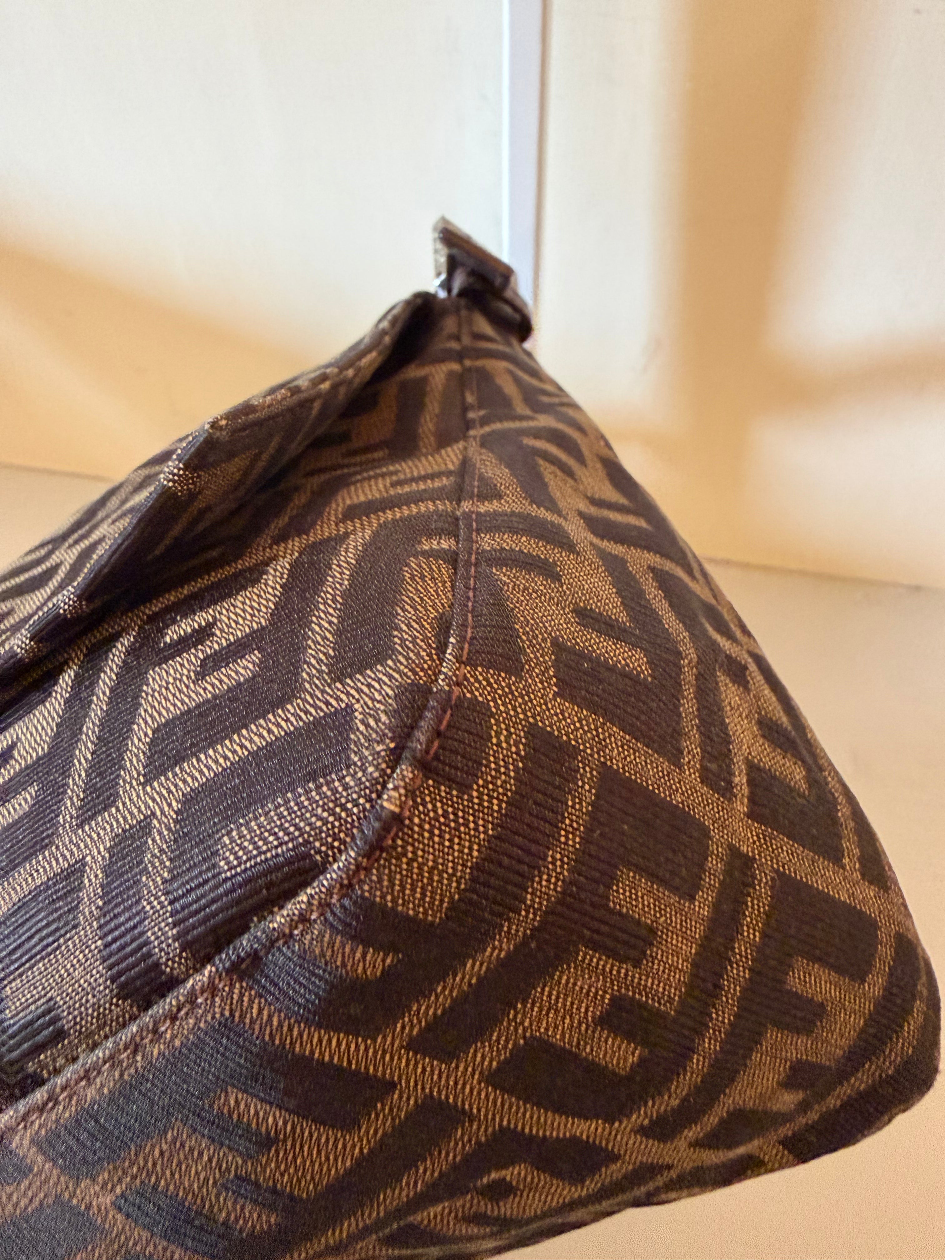Borsa Fendi Mamma Baguette in Tela Zucca