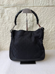 Borsa a Spalla Vintage di Gucci in Tela GG Nera
