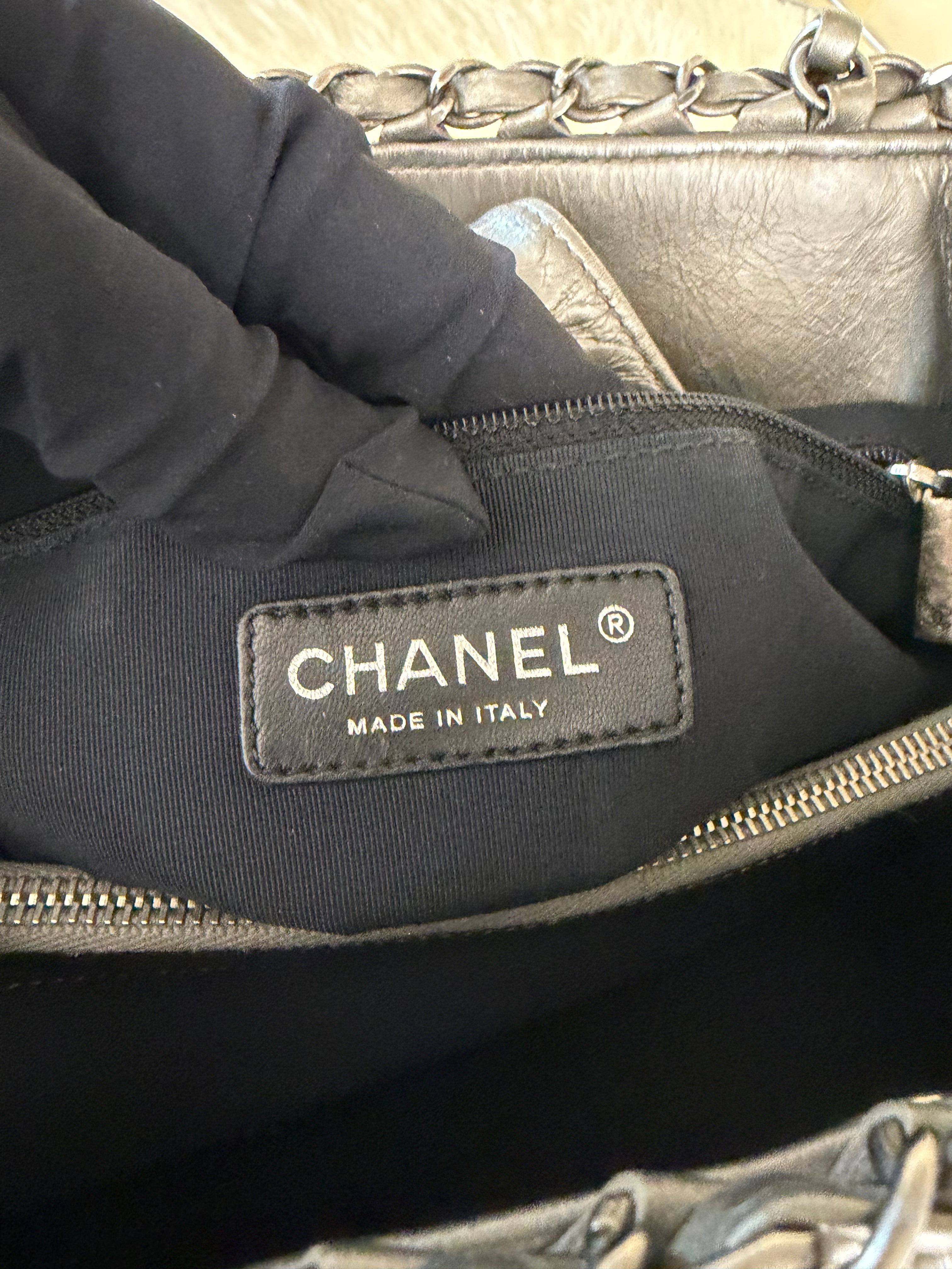 Borsa Tote Chanel Chain Me in Pelle Metallizzata