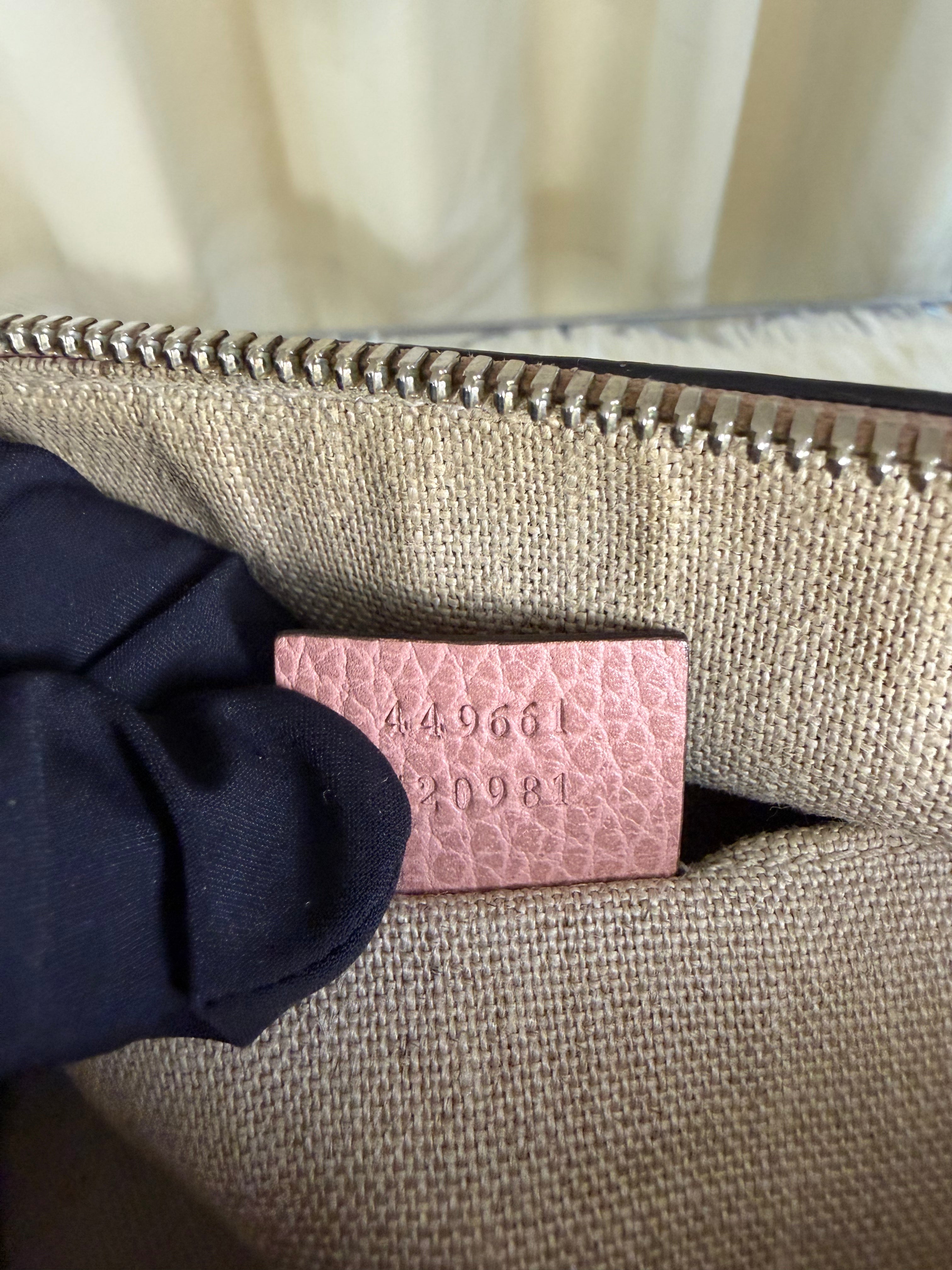 Borsa Gucci Dome in Pelle Martellata di Colore Rosa
