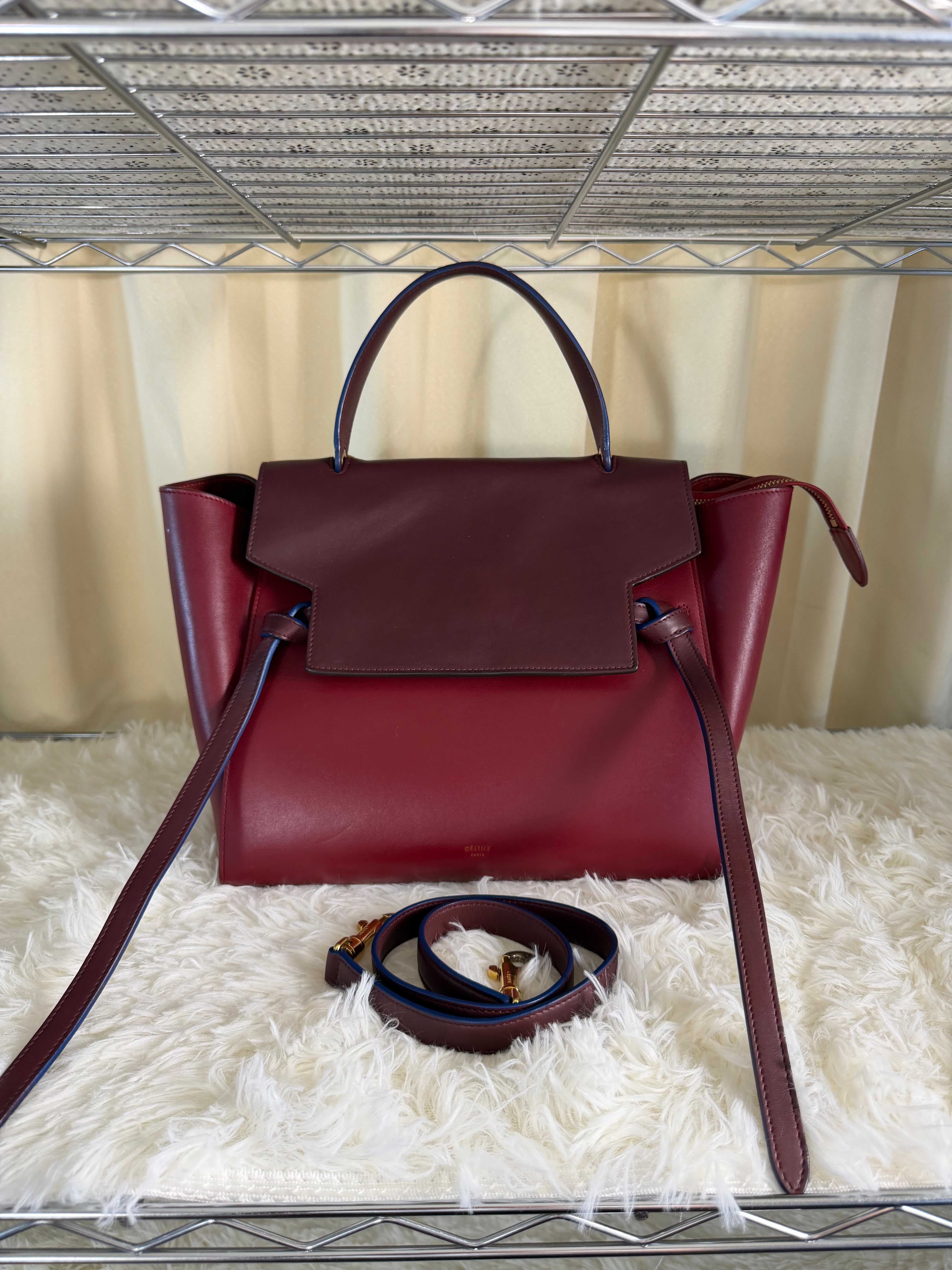 Borsa Céline Belt in Pelle Bordeaux
