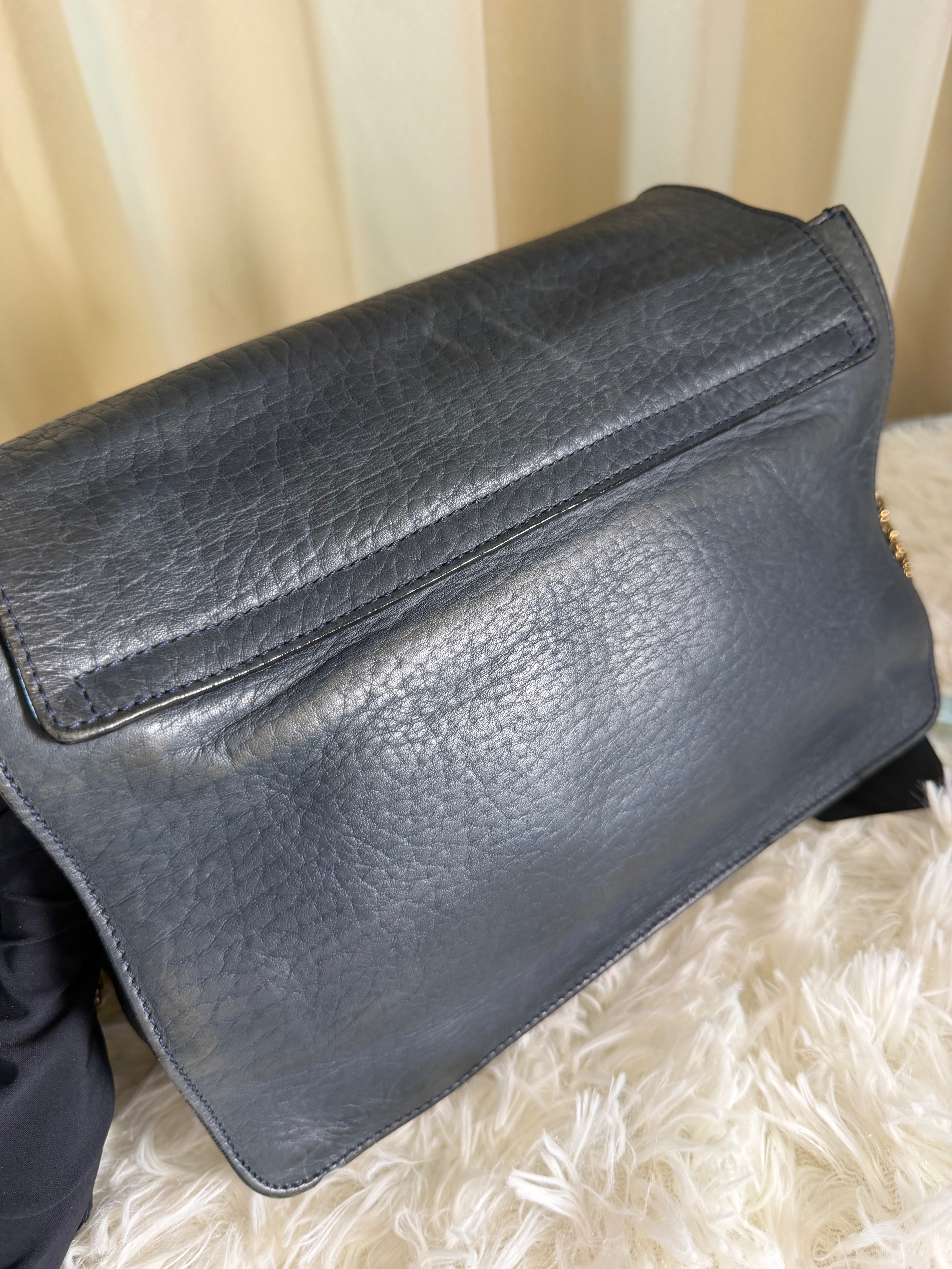 Borsa a Tracolla Chloé Sally in Pelle Nera Martellata