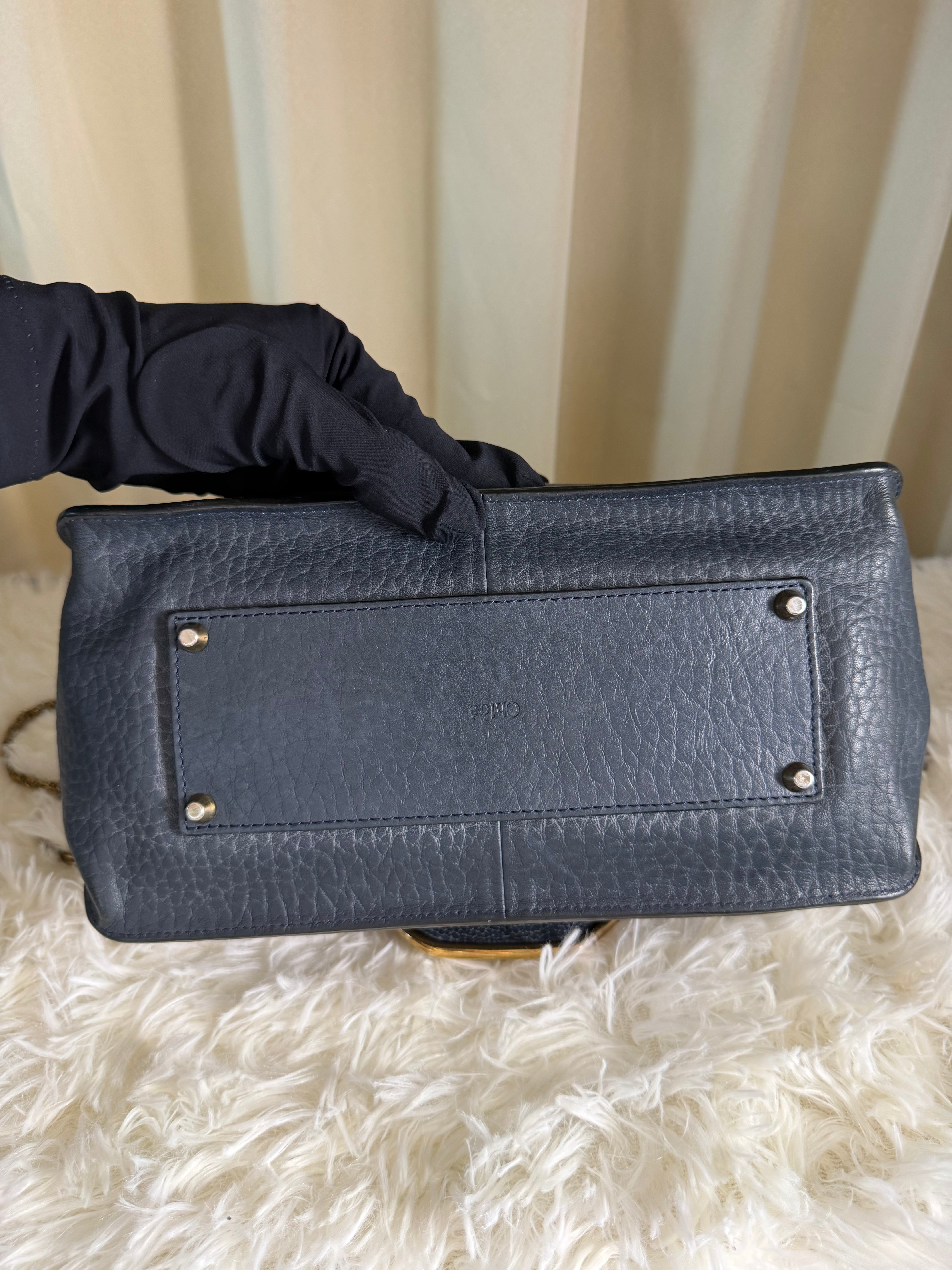 Borsa a Tracolla Chloé Sally in Pelle Nera Martellata