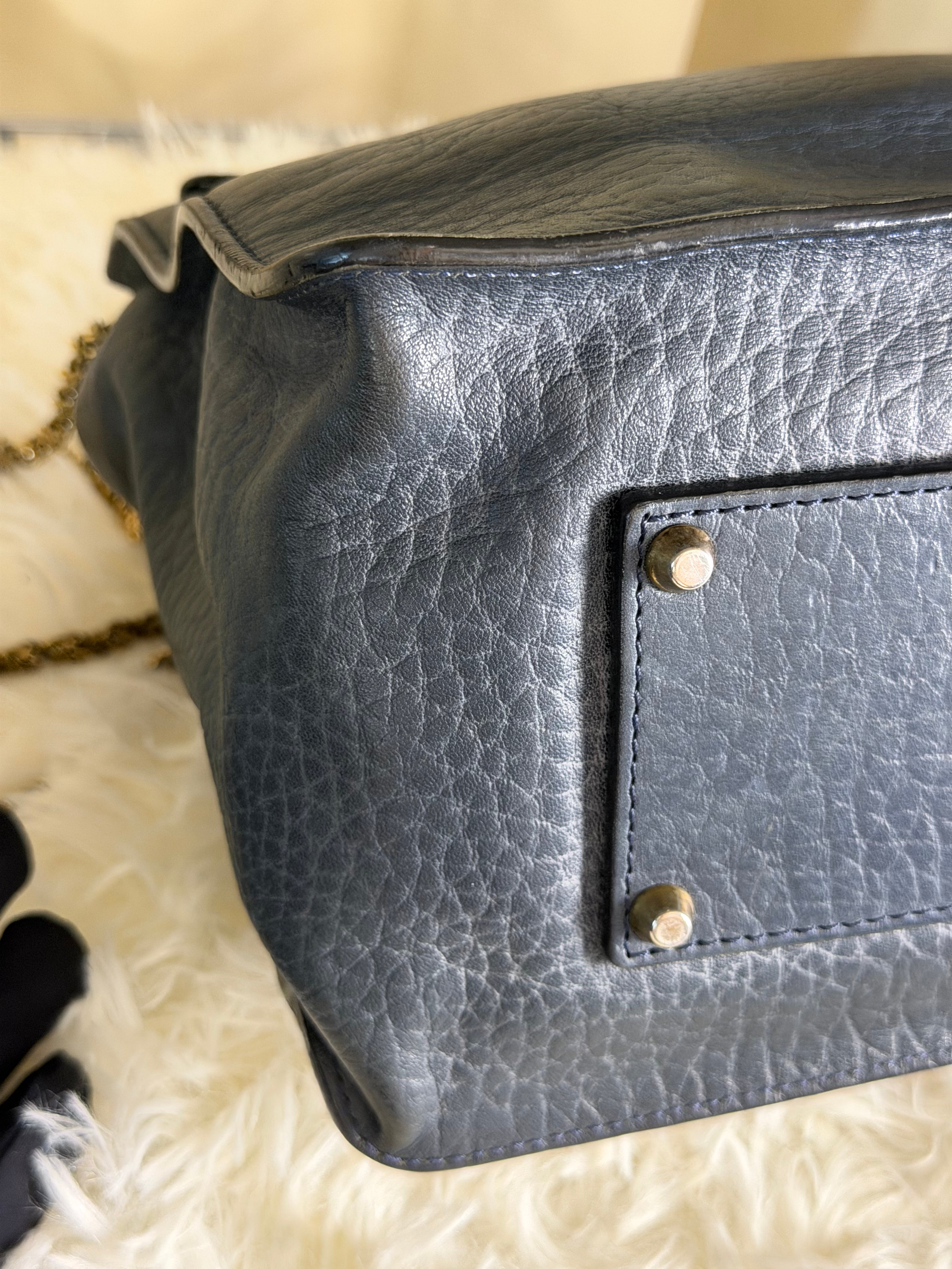 Borsa a Tracolla Chloé Sally in Pelle Nera Martellata