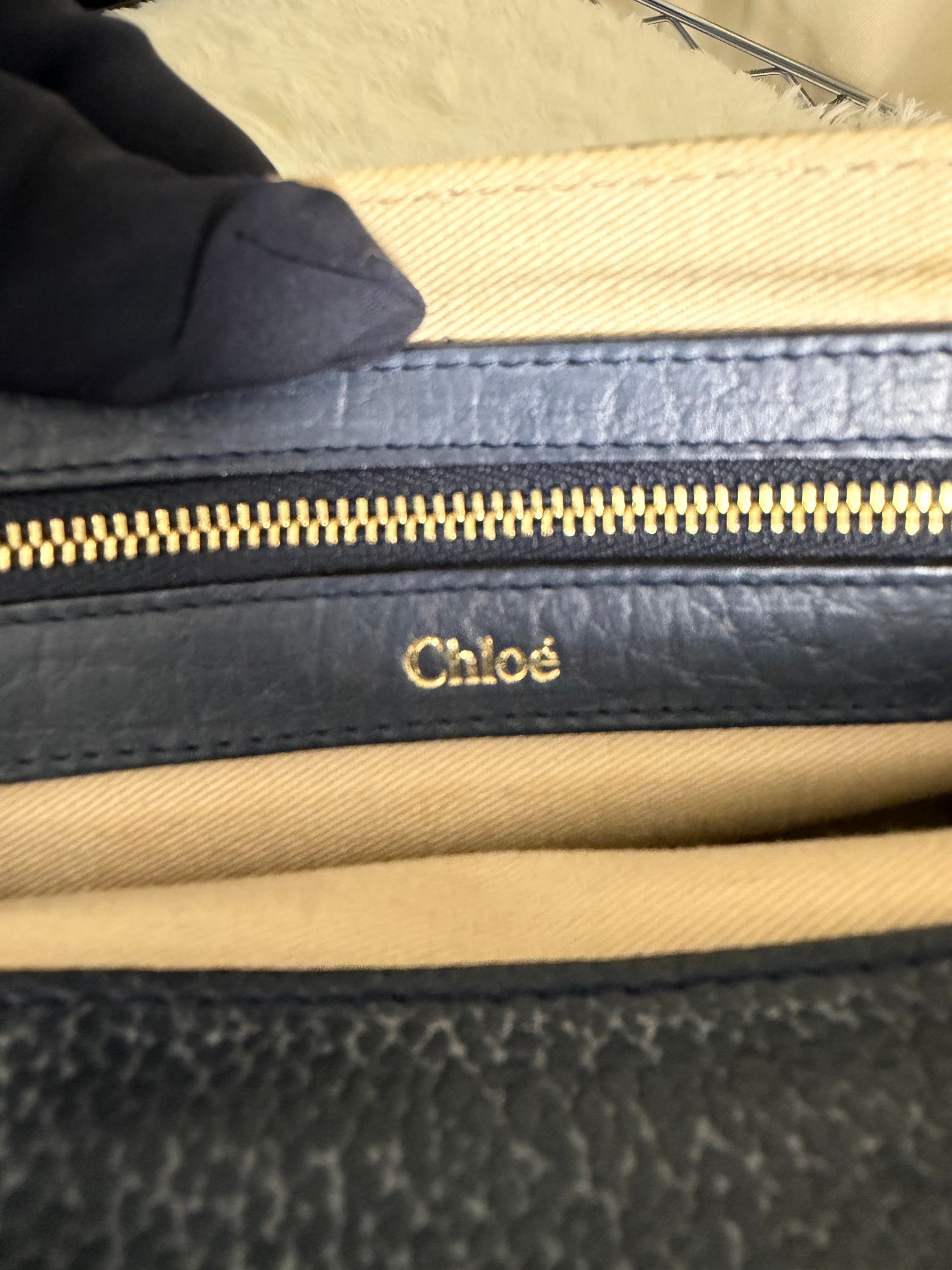 Borsa a Tracolla Chloé Sally in Pelle Nera Martellata