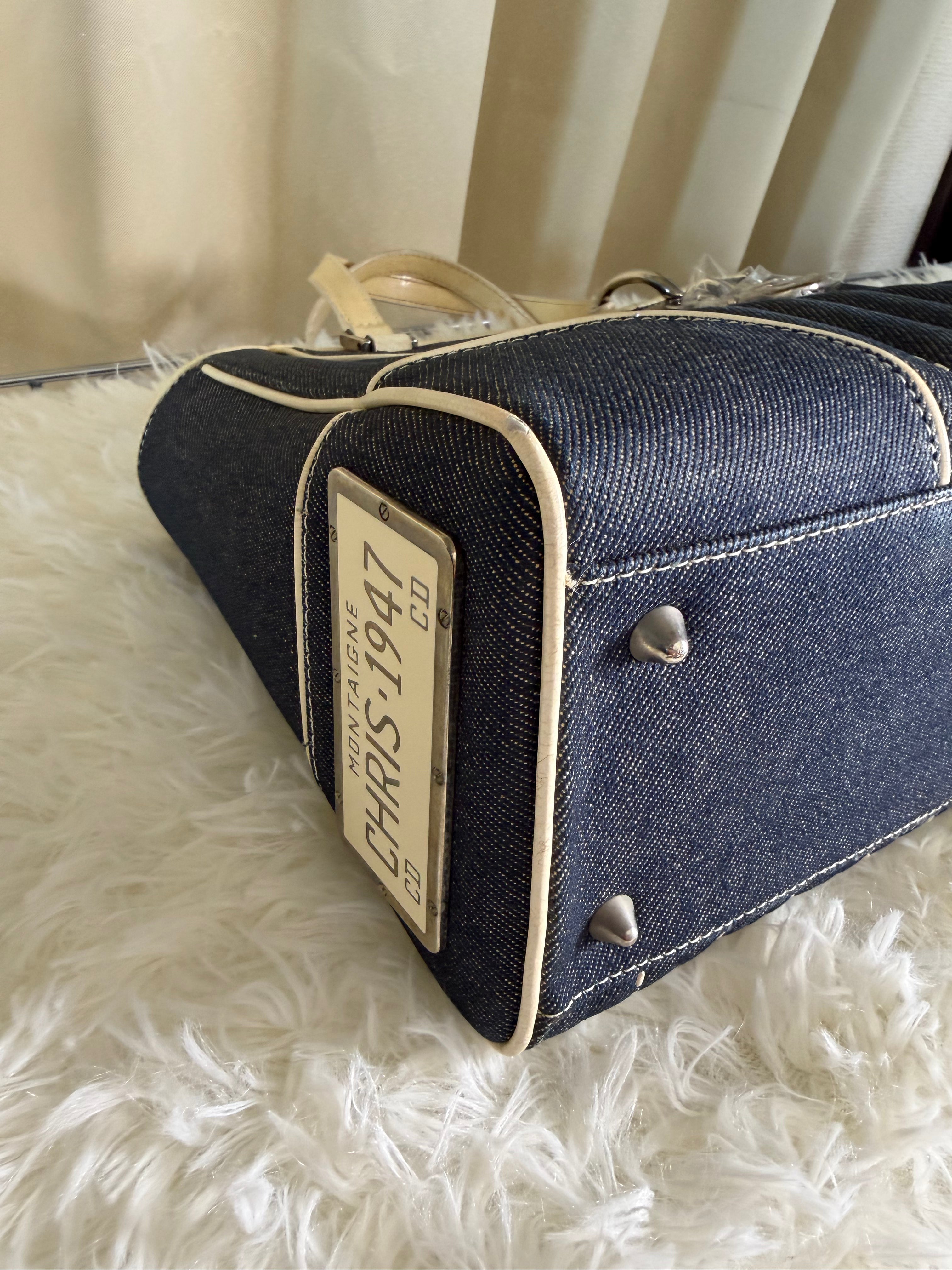 Borsa a Mano Vintage in Denim di Christian Dior
