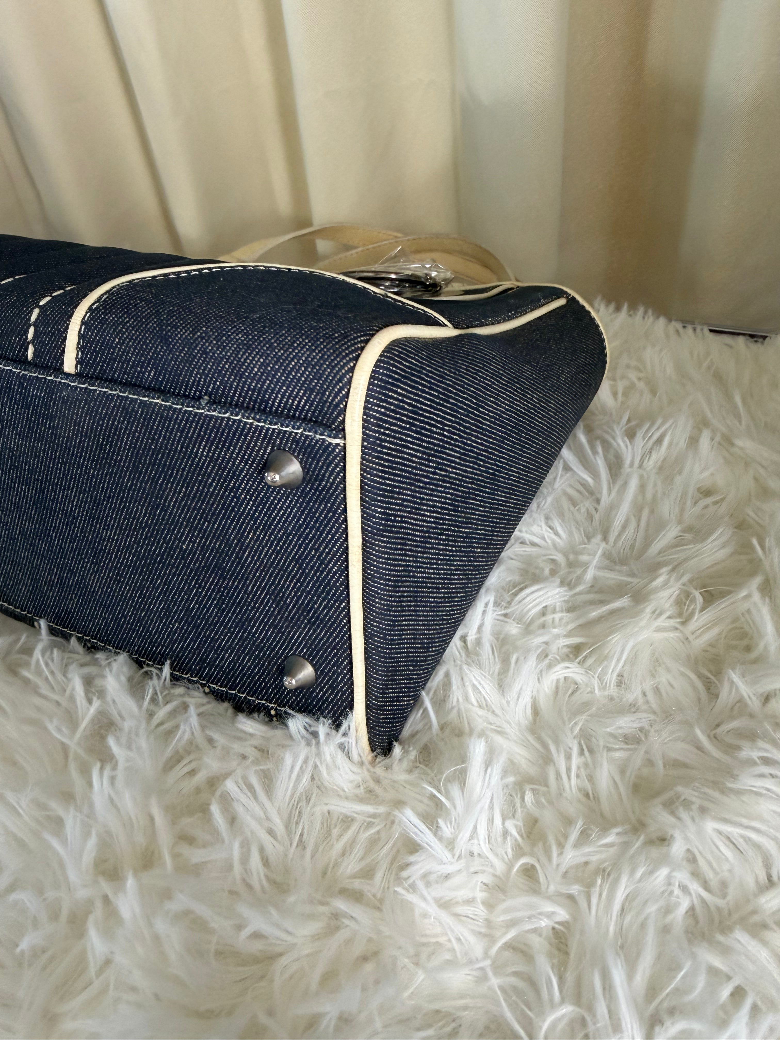 Borsa a Mano Vintage in Denim di Christian Dior