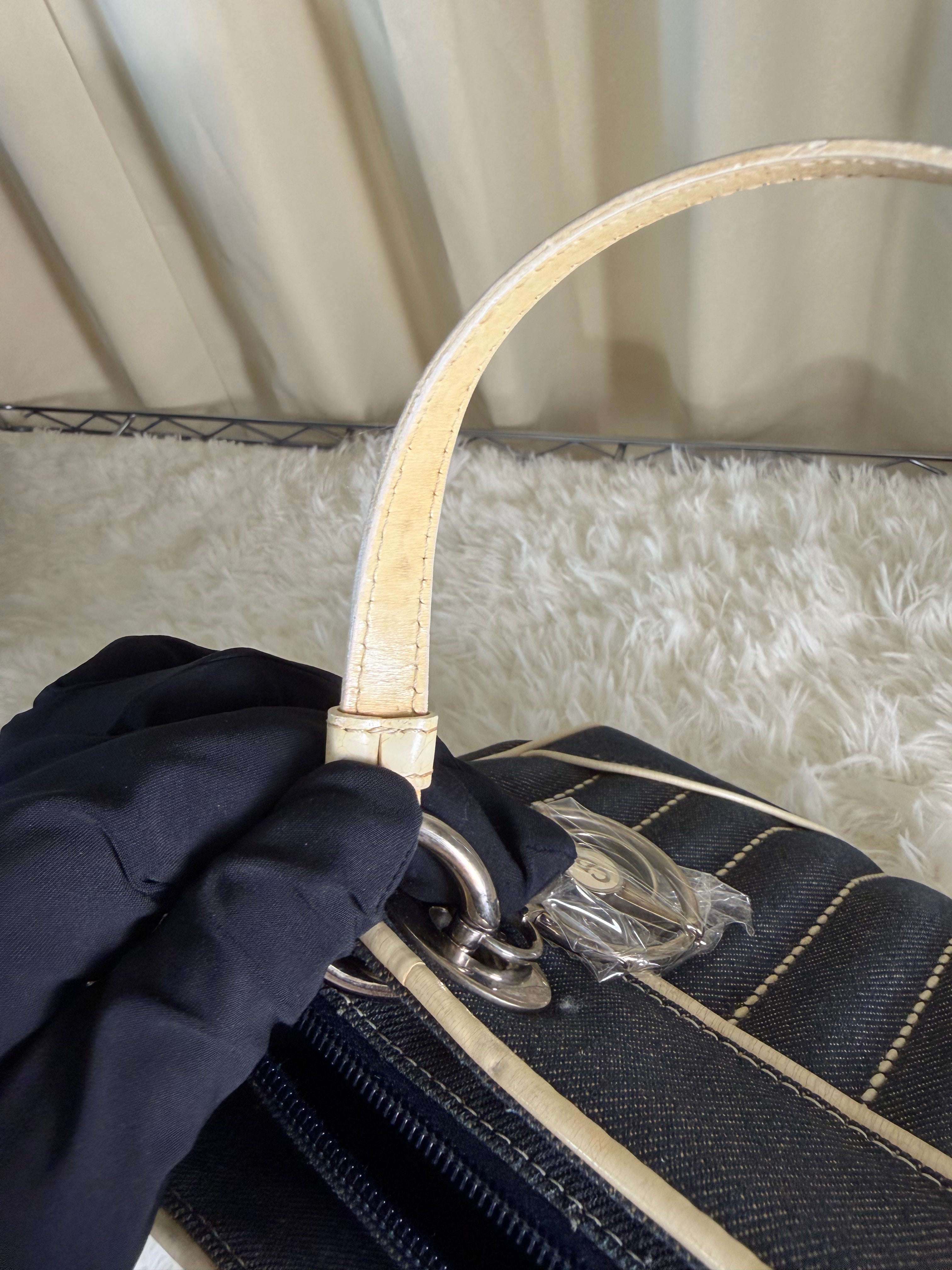 Borsa a Mano Vintage in Denim di Christian Dior