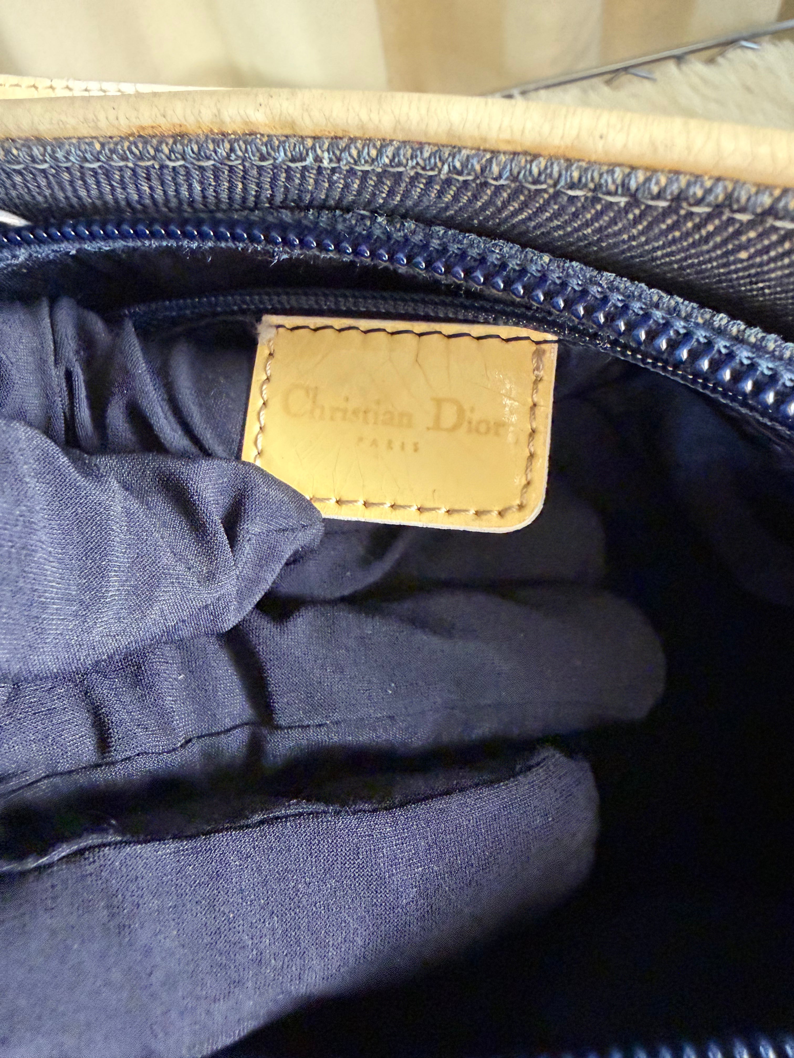 Borsa a Mano Vintage in Denim di Christian Dior