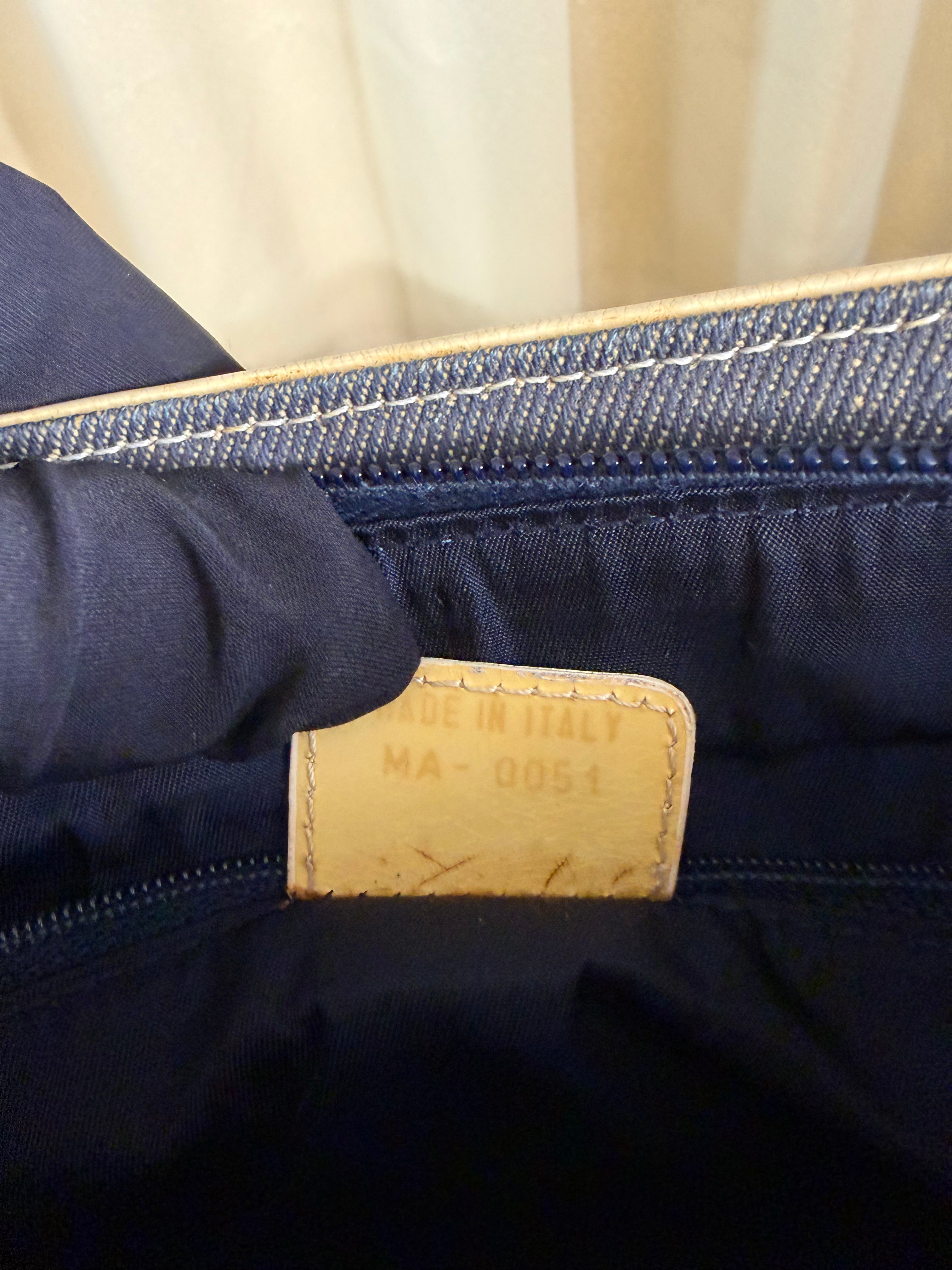 Borsa a Mano Vintage in Denim di Christian Dior