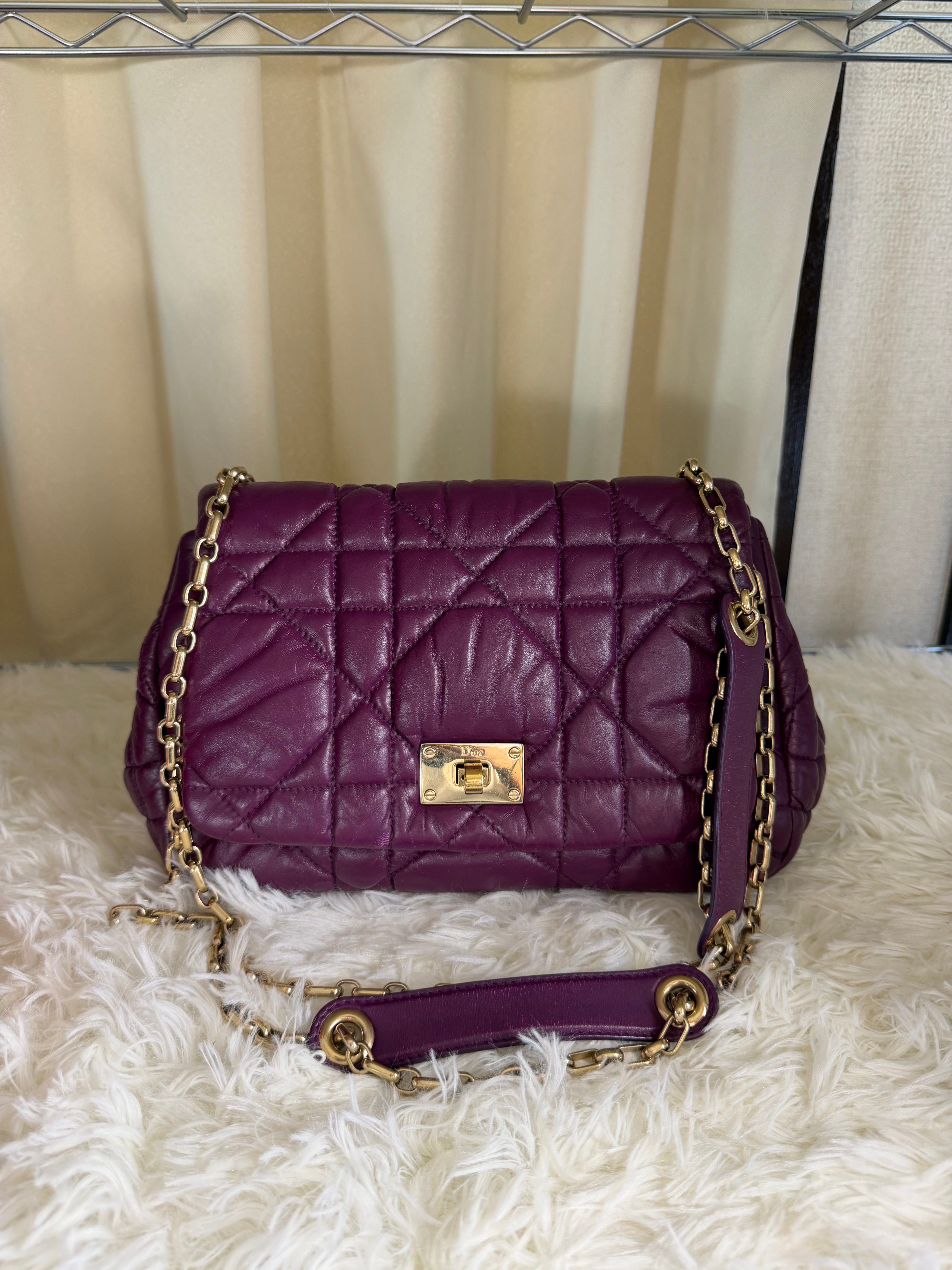 Borsa Christian Dior Milly La Forêt in Morbida Pelle Trapuntata Viola