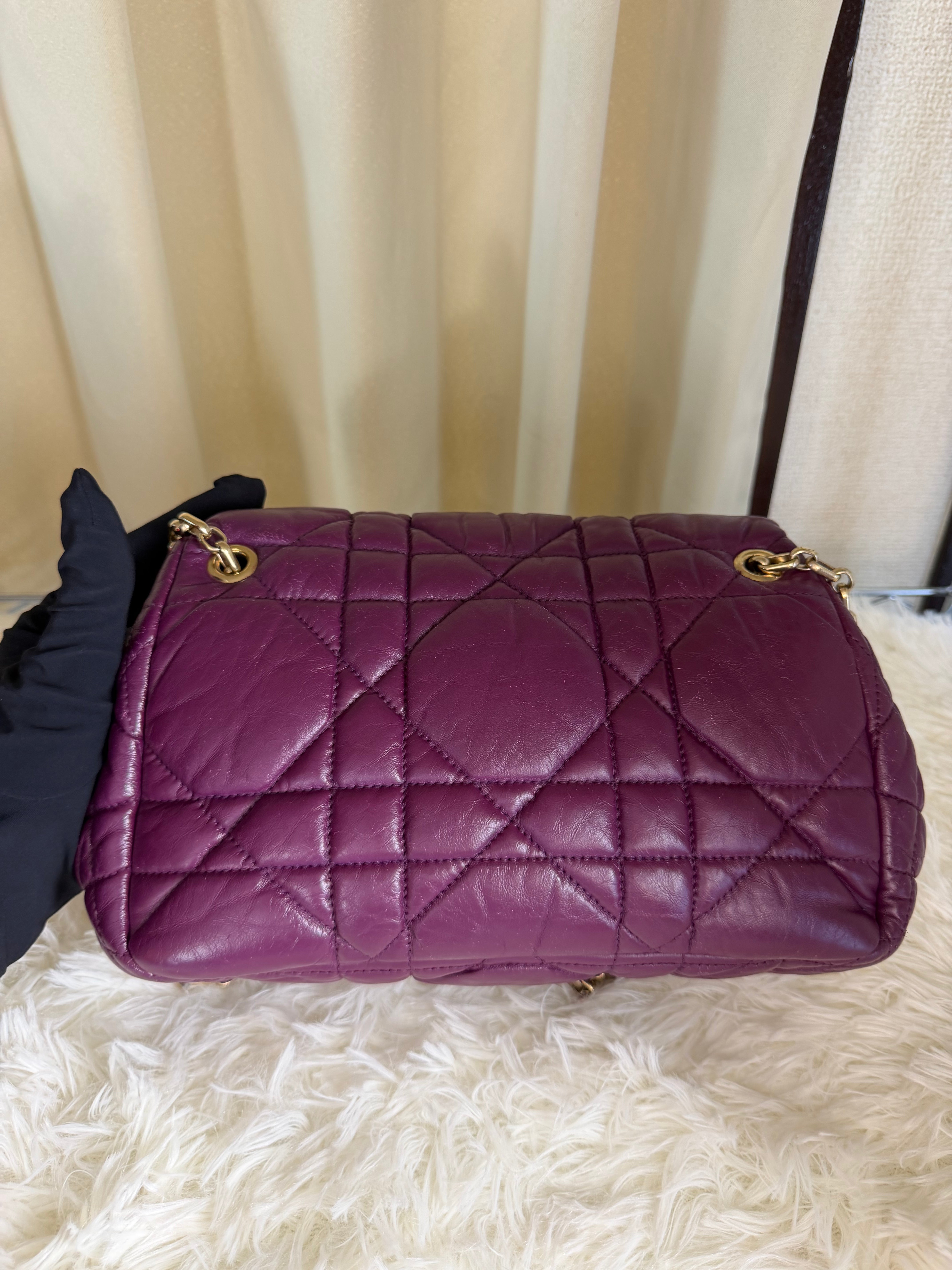 Borsa Christian Dior Milly La Forêt in Morbida Pelle Trapuntata Viola