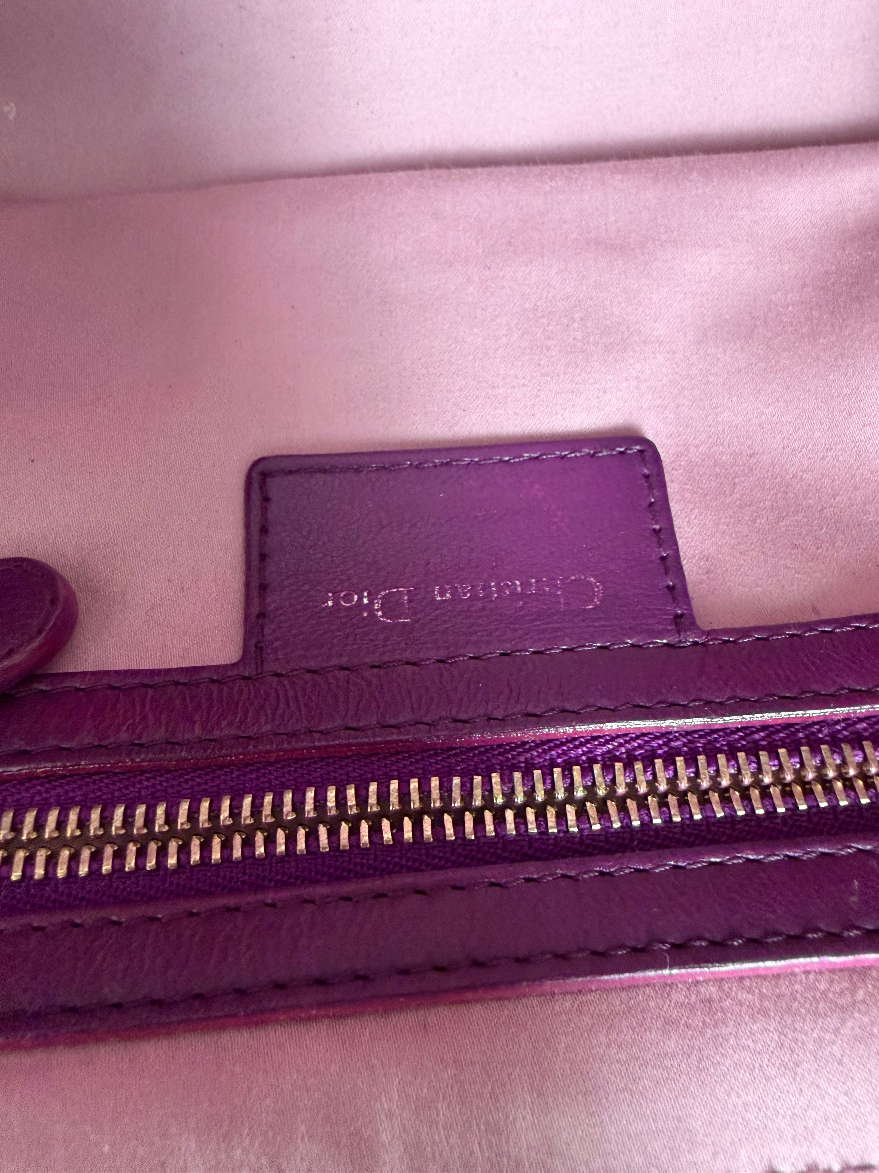 Borsa Christian Dior Milly La Forêt in Morbida Pelle Trapuntata Viola
