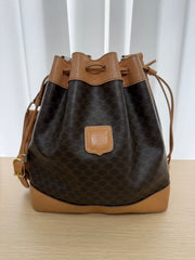 Borsa a Secchiello Vintage Céline in Tela Macadam