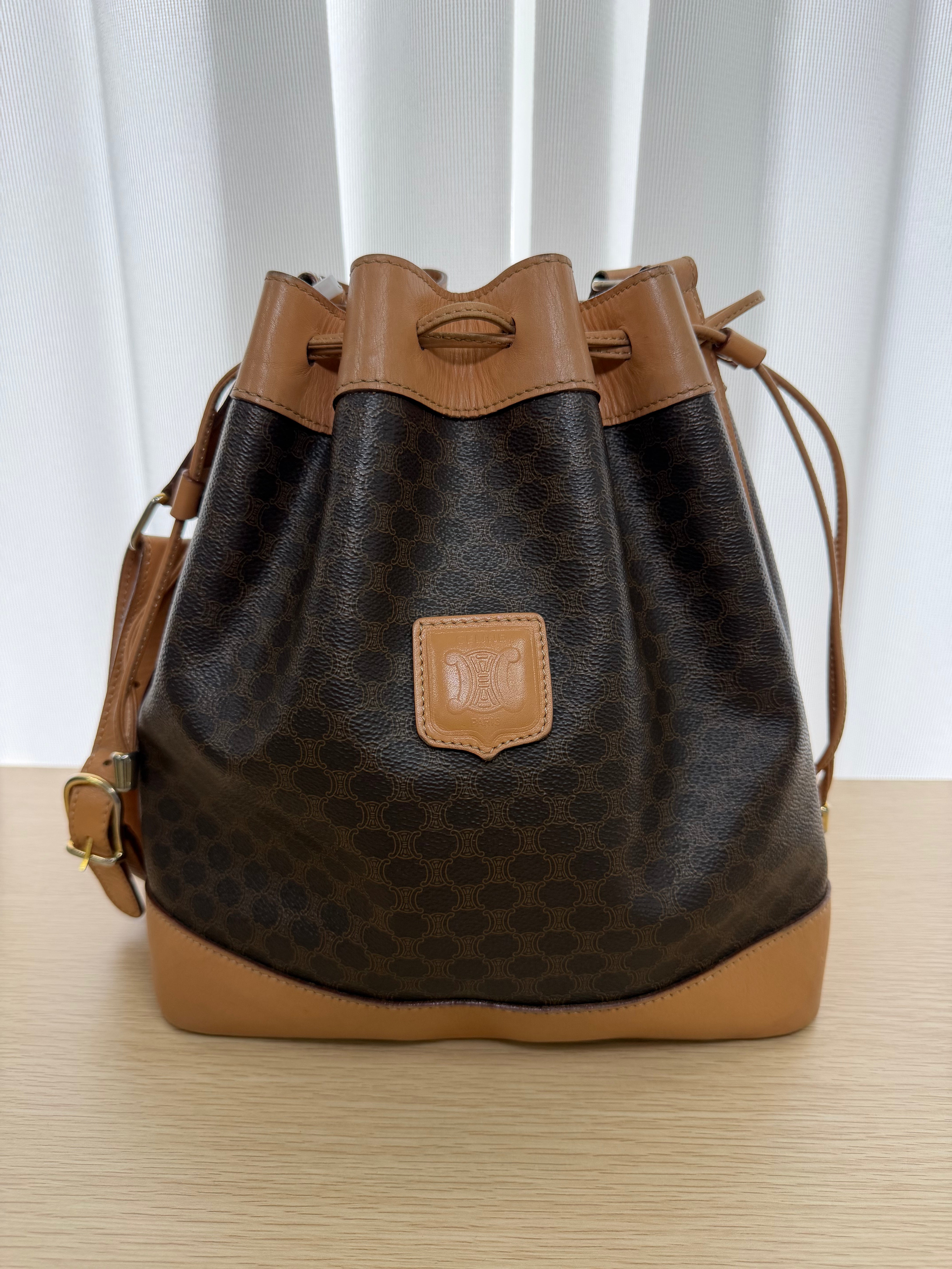 Borsa a Secchiello Vintage Céline in Tela Macadam
