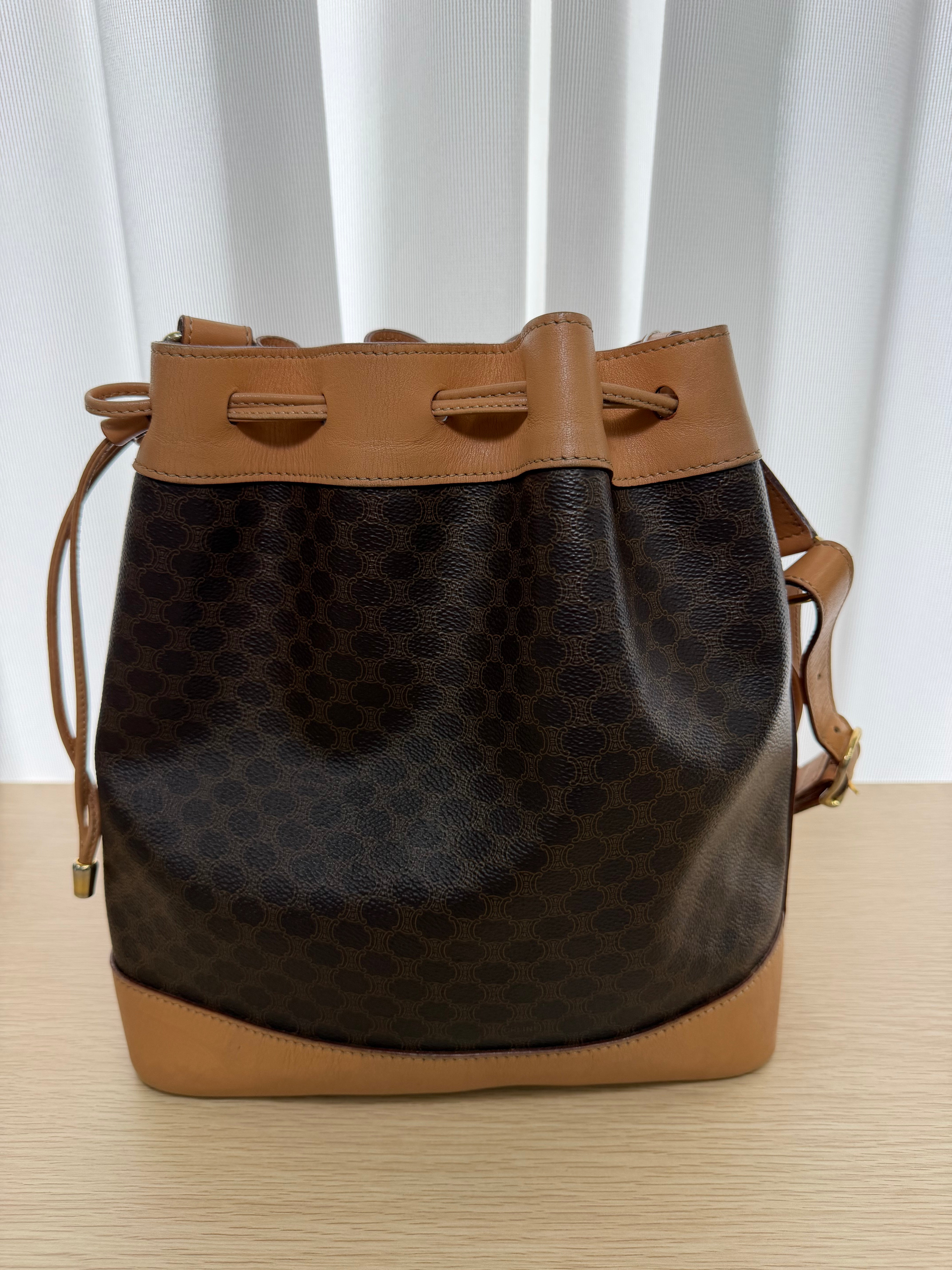 Borsa a Secchiello Vintage Céline in Tela Macadam