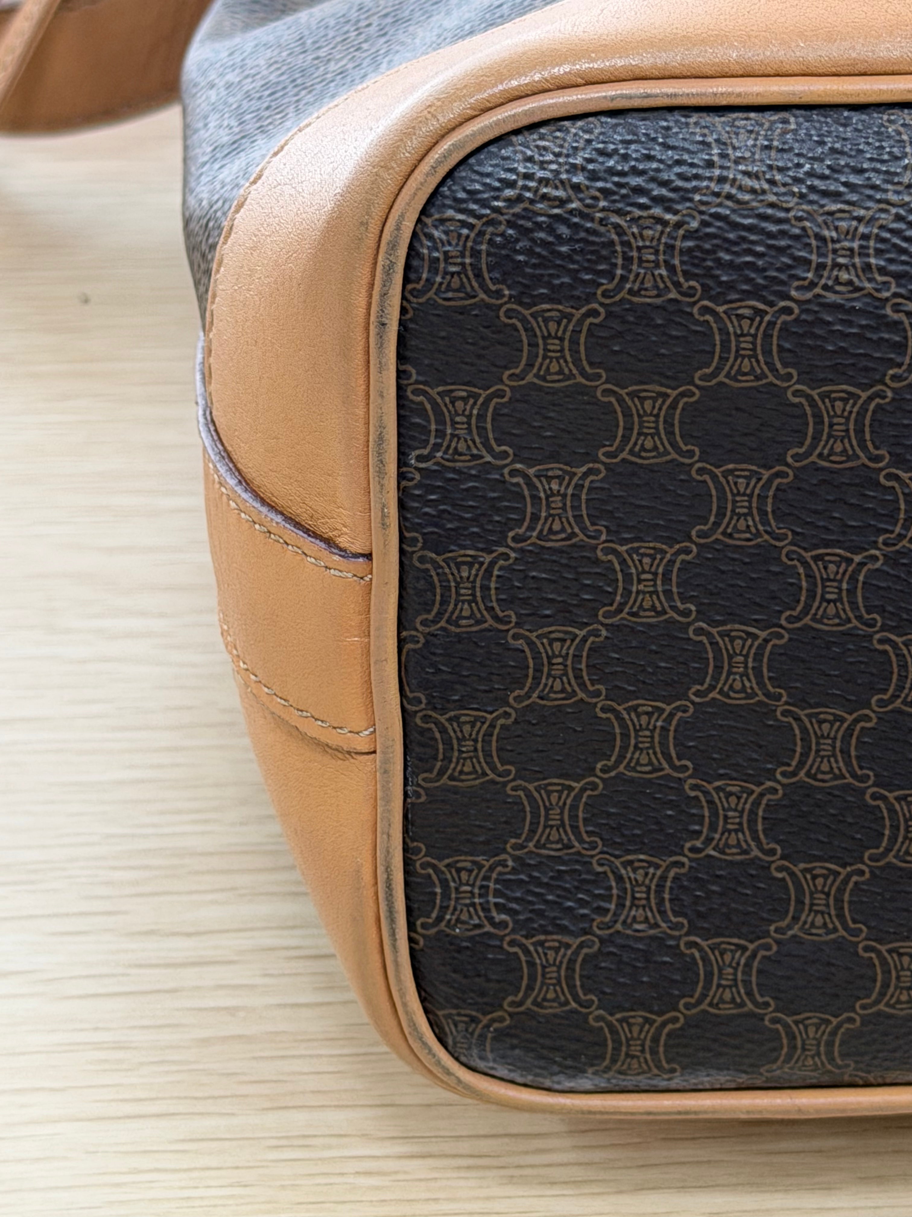 Borsa a Secchiello Vintage Céline in Tela Macadam