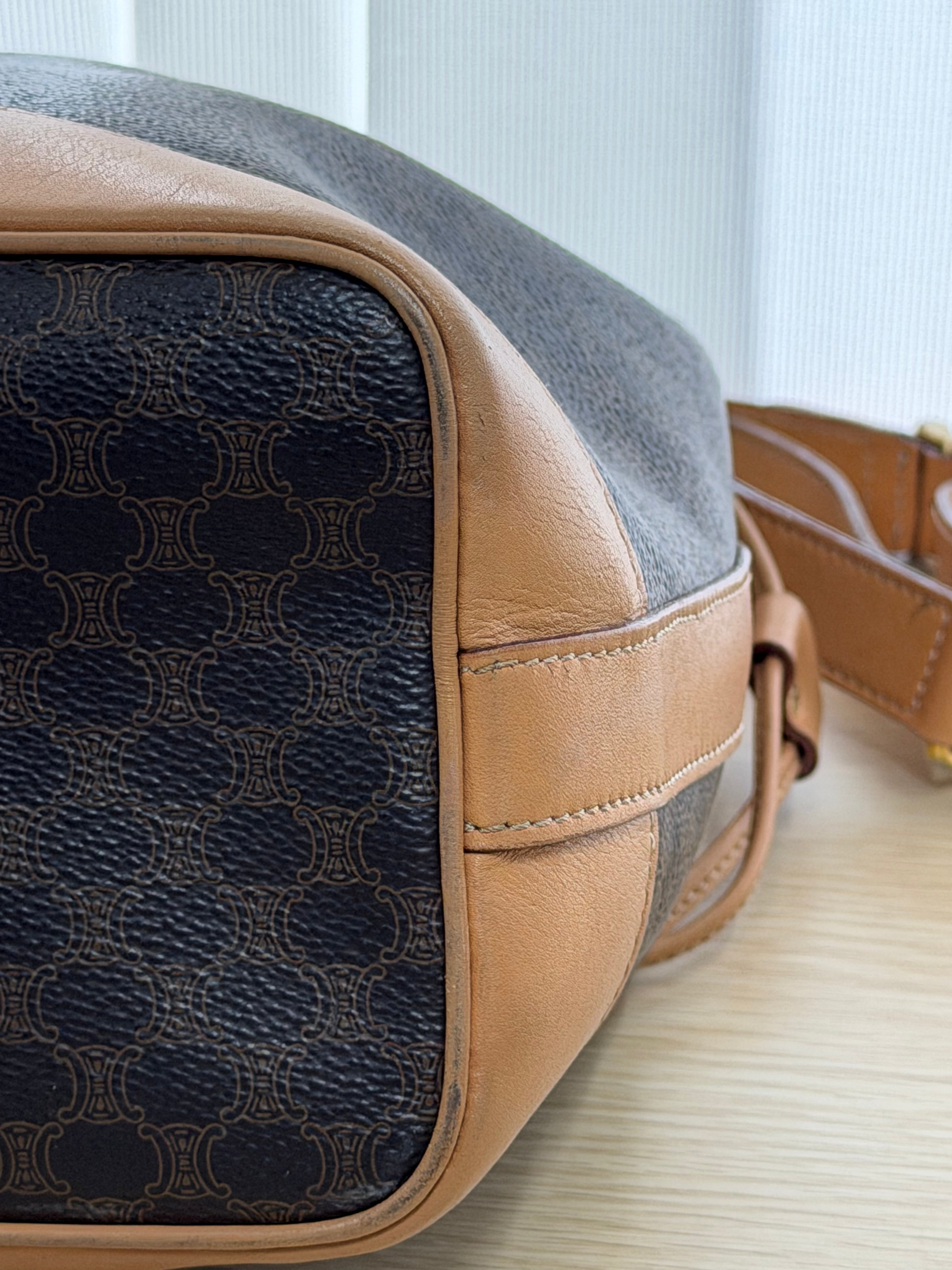 Borsa a Secchiello Vintage Céline in Tela Macadam