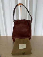 Borsa a Secchiello Louis Vuitton Noé in Pelle Epi Marrone
