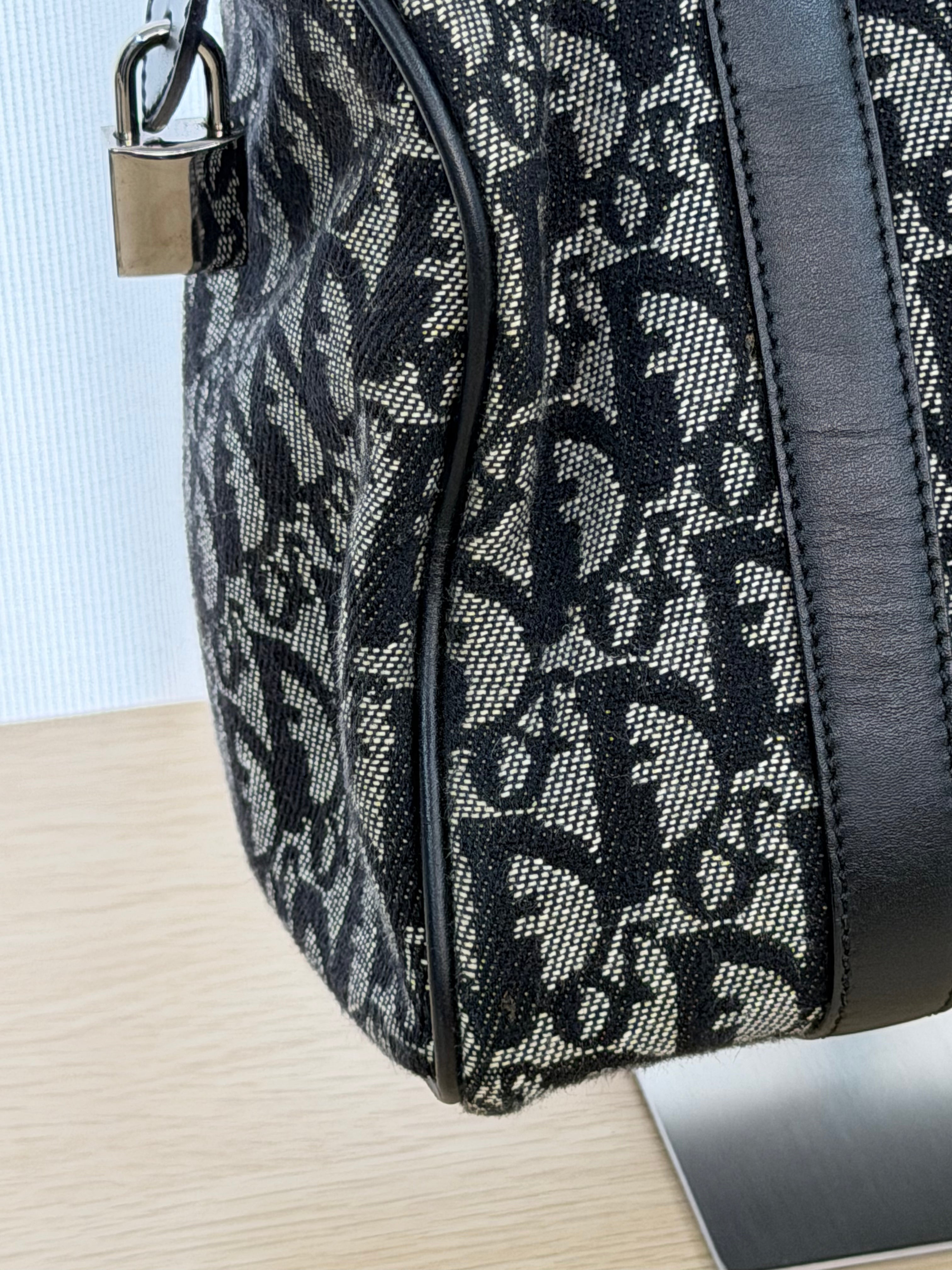 Borsa a Mano Christian Dior Vintage in Tela con Iconico Motivo "Trotter"
