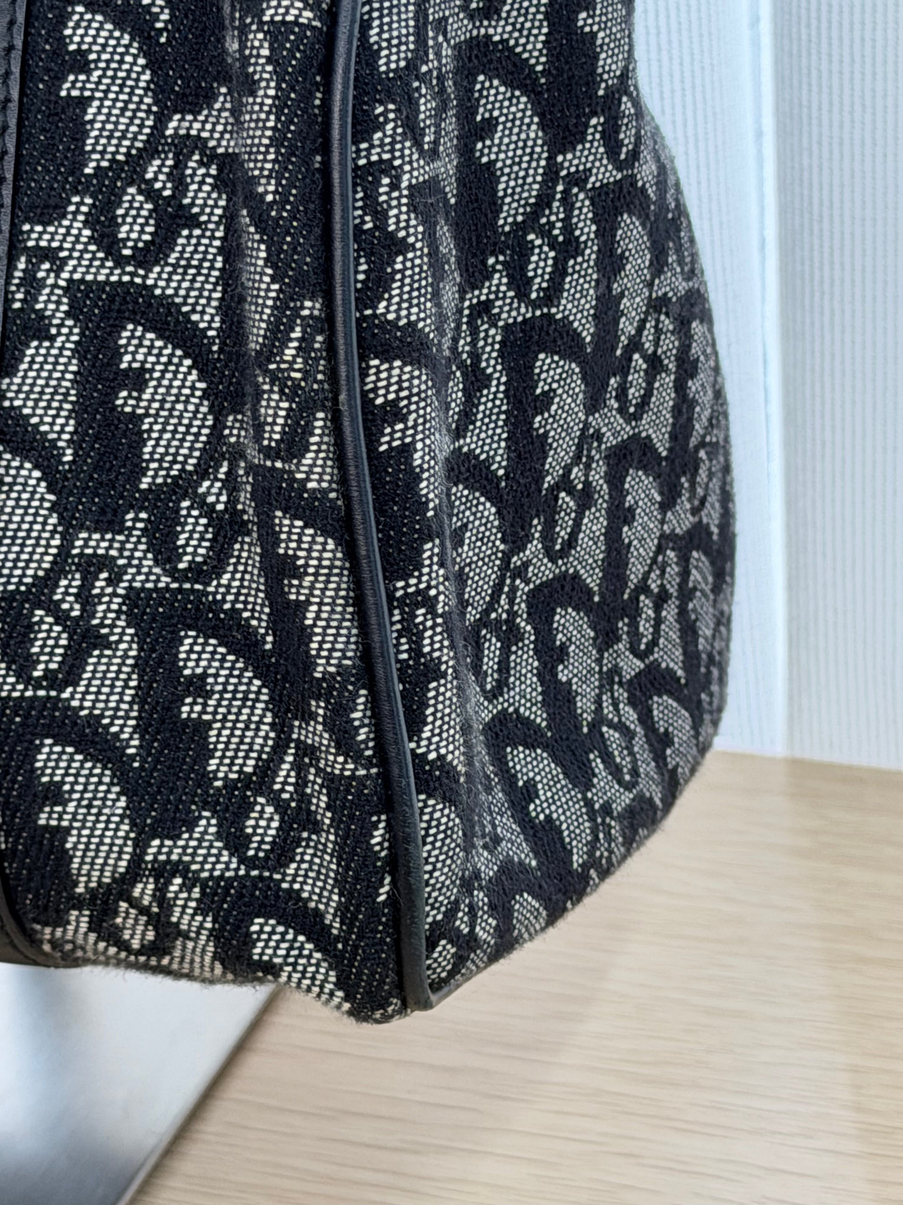 Borsa a Mano Christian Dior Vintage in Tela con Iconico Motivo "Trotter"