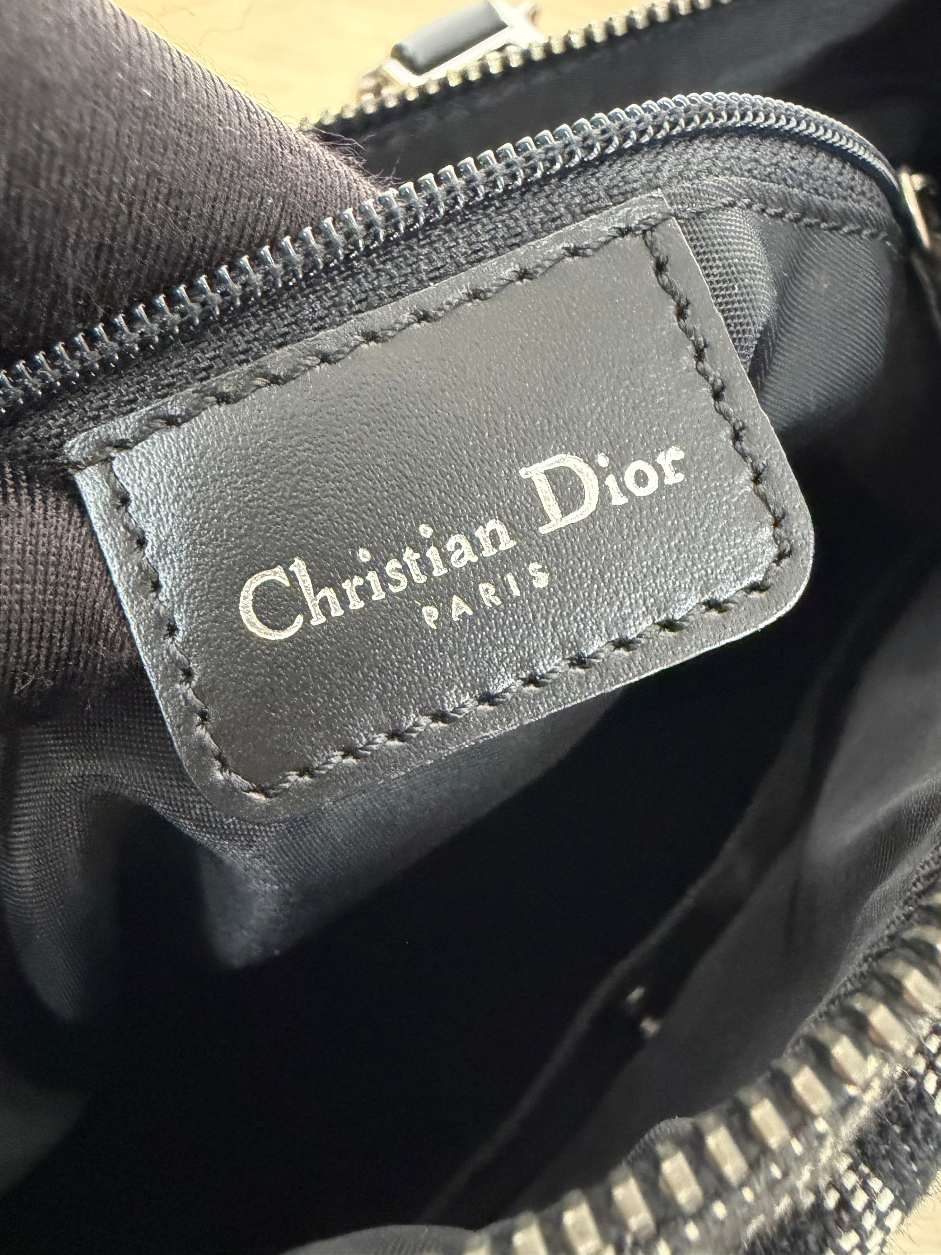 Borsa a Mano Christian Dior Vintage in Tela con Iconico Motivo "Trotter"
