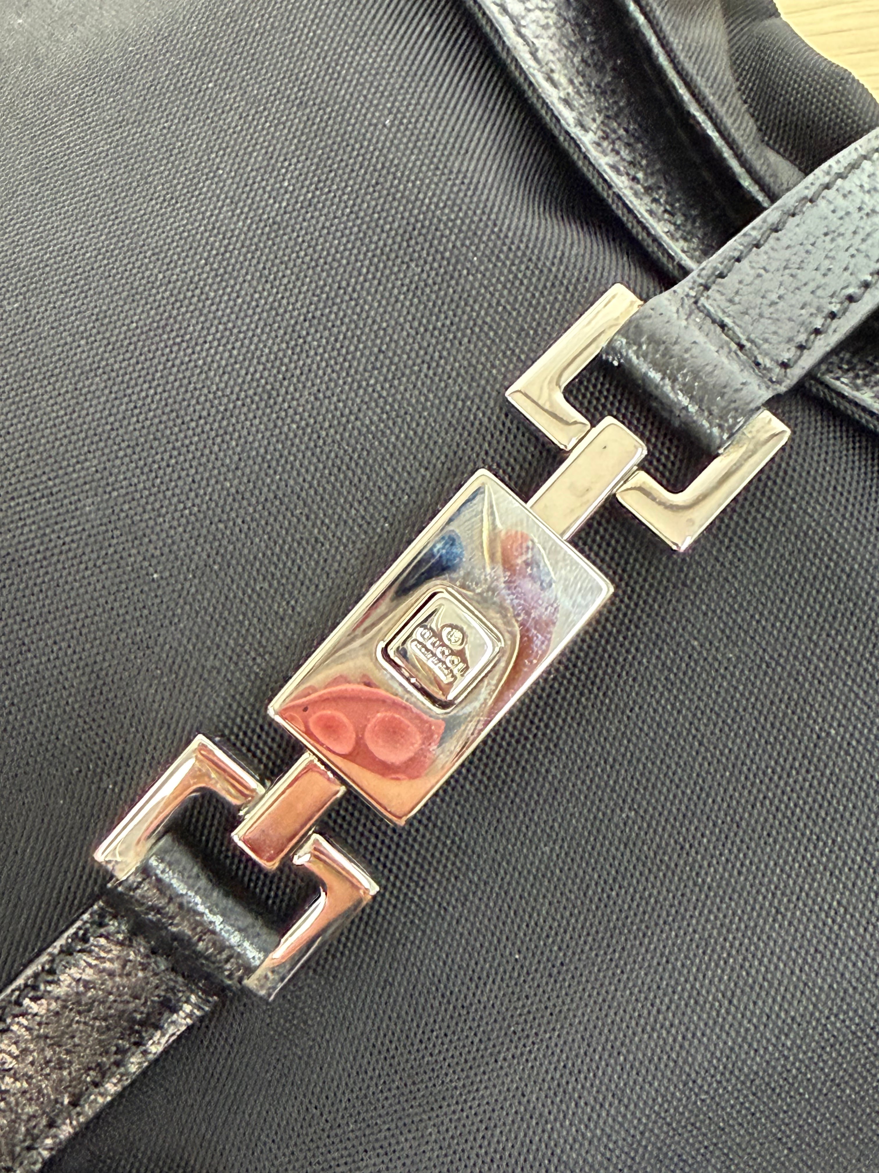 Borsa a spalla Gucci Jackie in Nylon Nero
