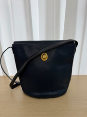 Borsa a Tracolla Vintage di Christian Dior in Pelle Martellata Blu