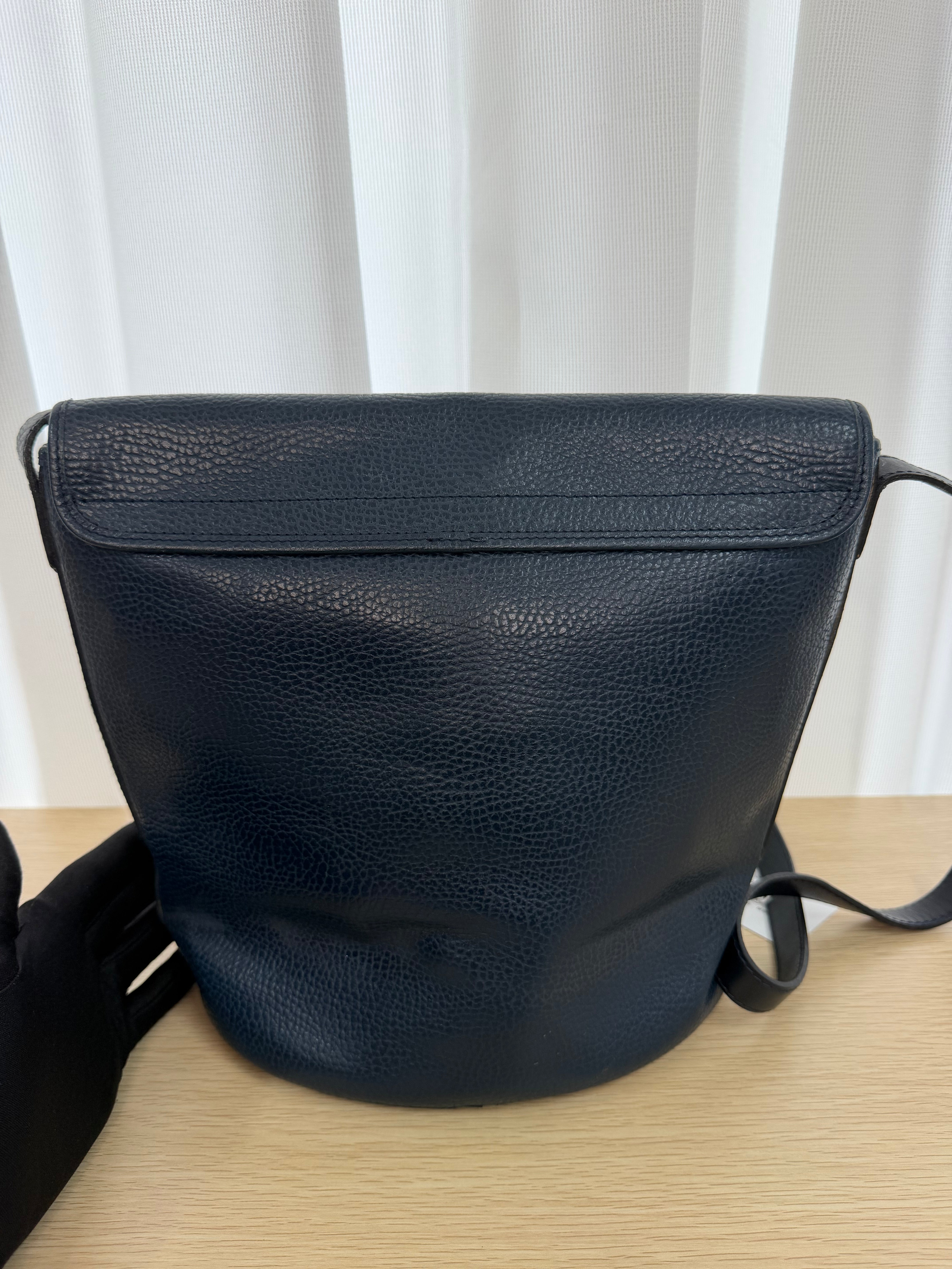 Borsa a Tracolla Vintage di Christian Dior in Pelle Martellata Blu