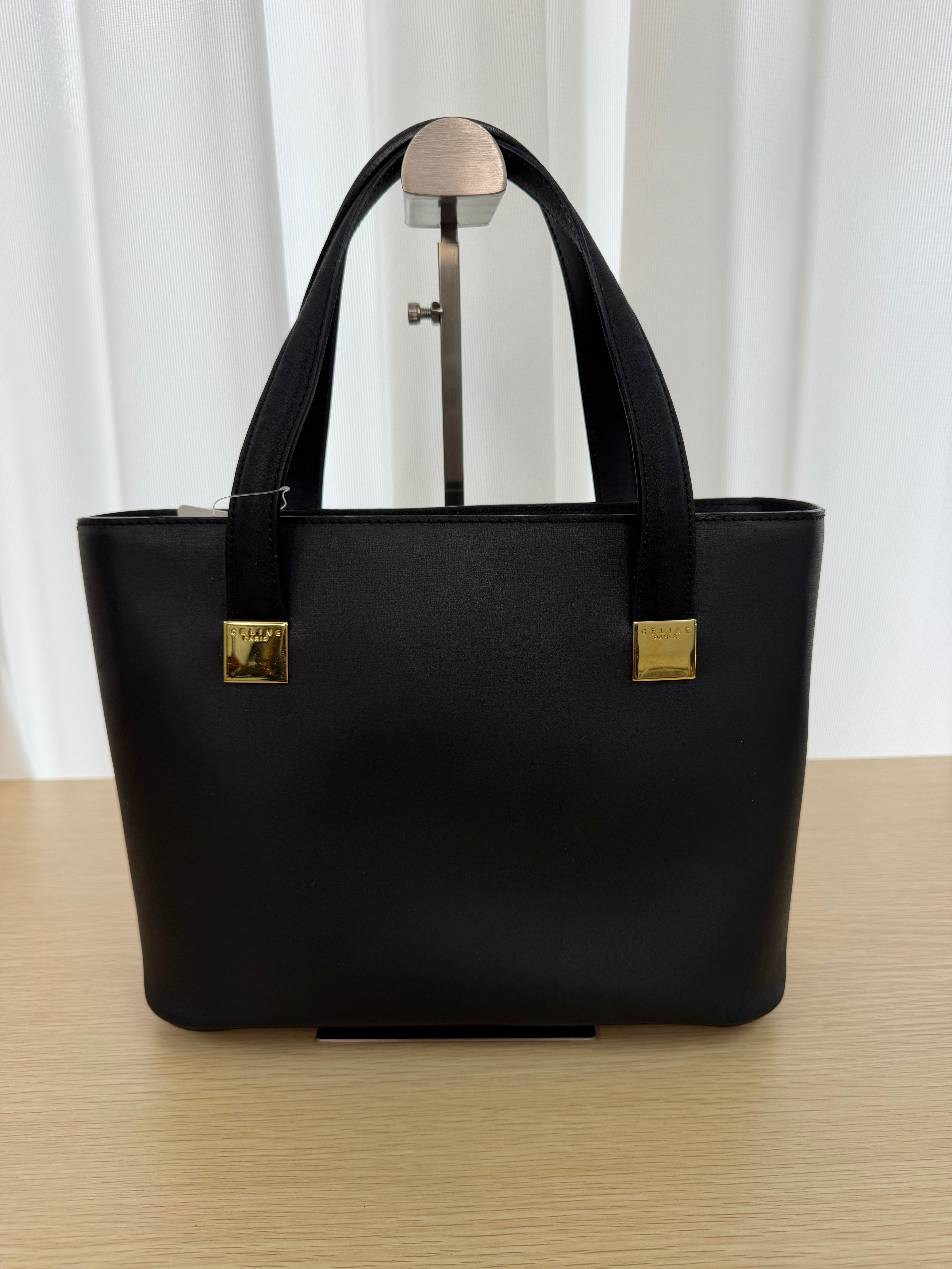 Borsa a Mano Vintage in Pelle Nera di Céline