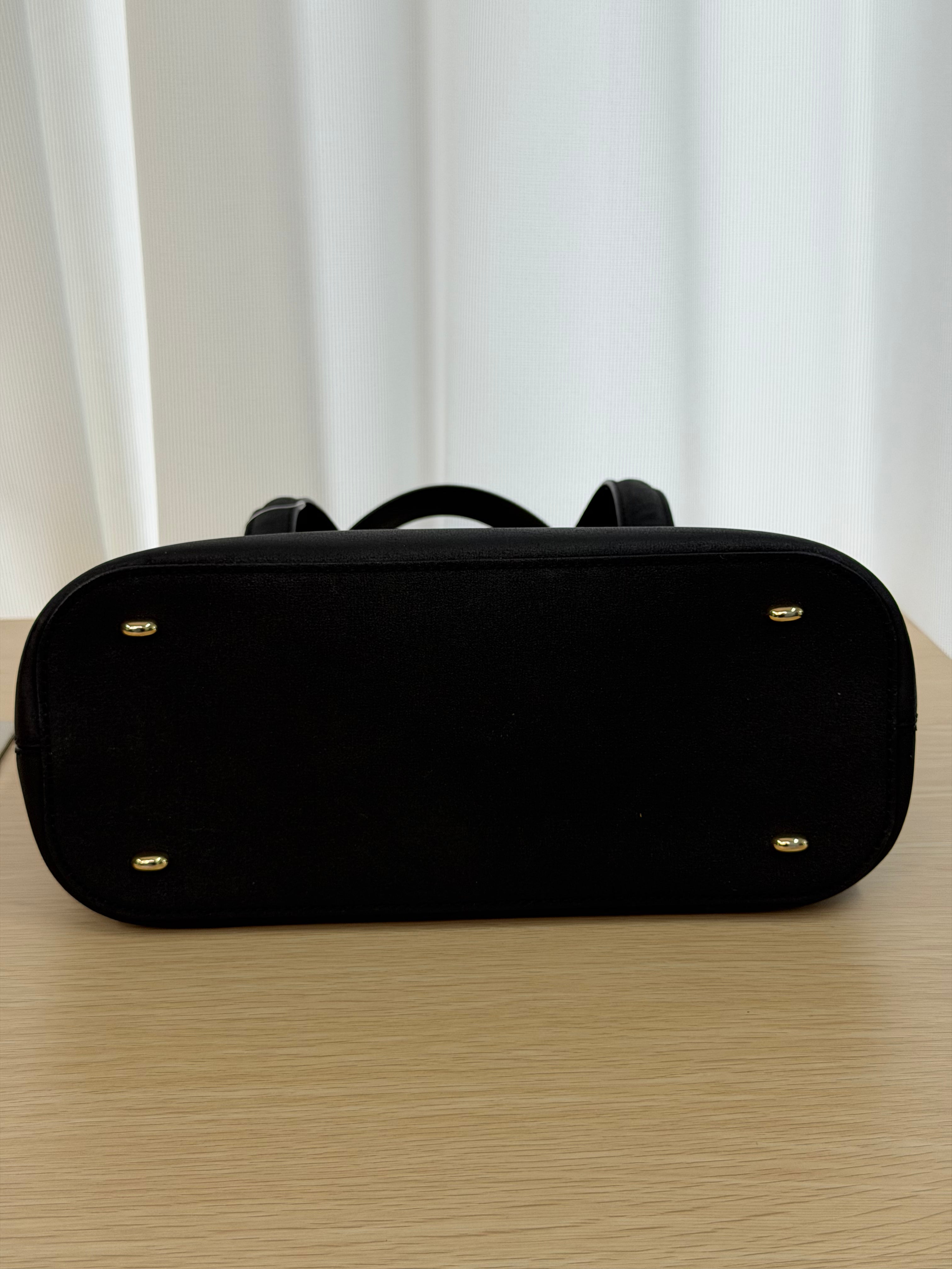 Borsa a Mano Vintage in Pelle Nera di Céline