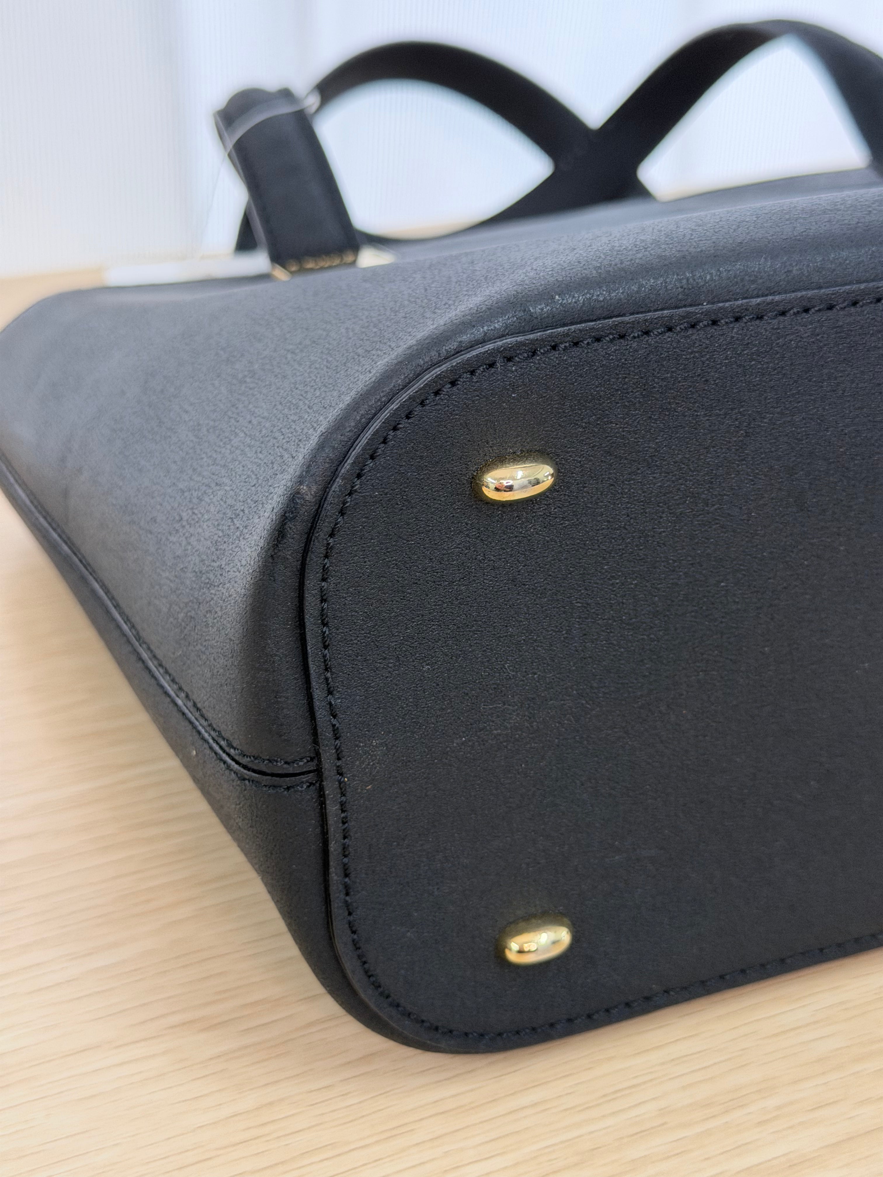 Borsa a Mano Vintage in Pelle Nera di Céline
