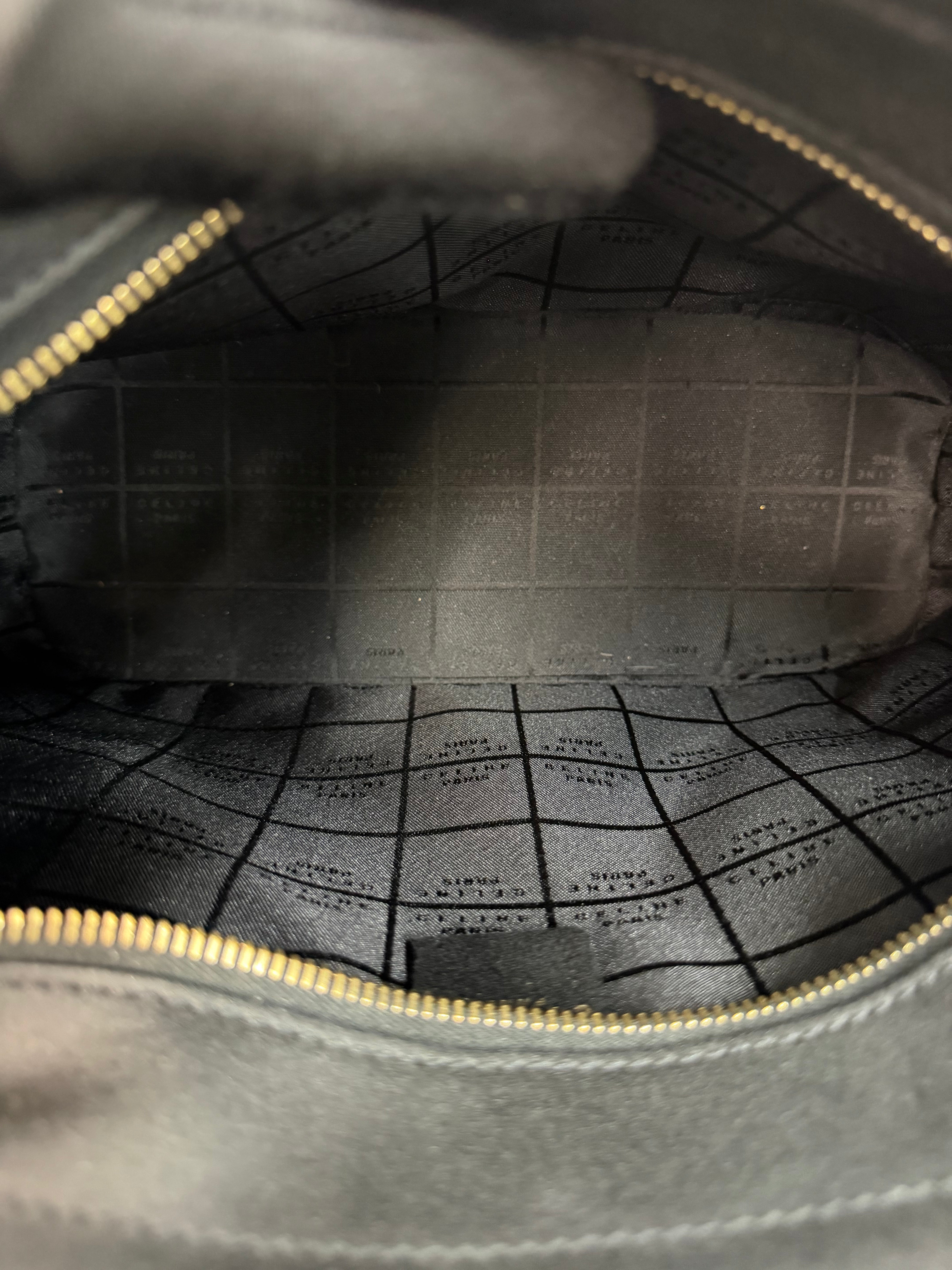 Borsa a Mano Vintage in Pelle Nera di Céline