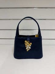 Borsa Salvatore Ferragamo in Blue Satin