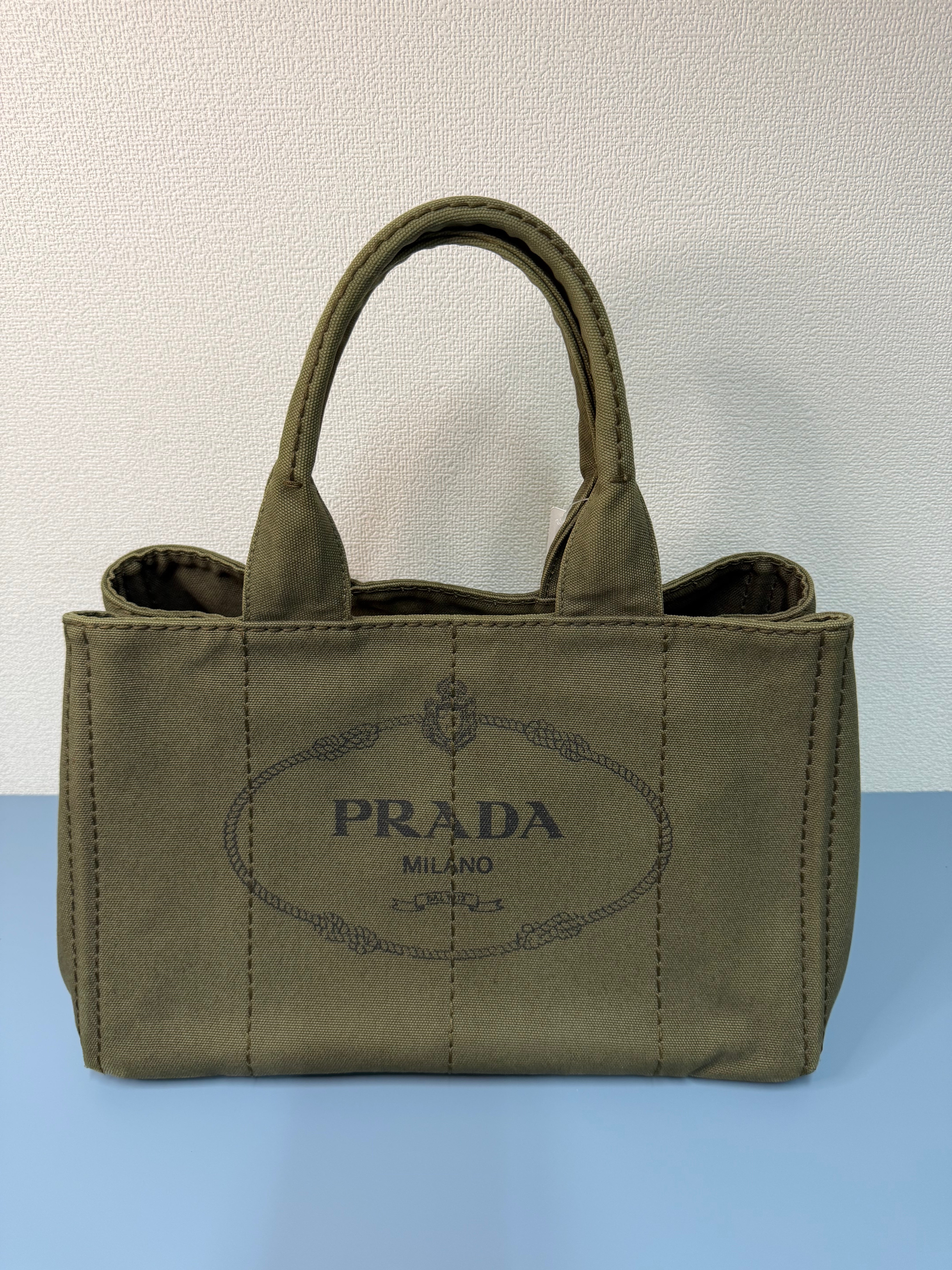 Borsa Prada Canapa in Tela di Colore Verde
